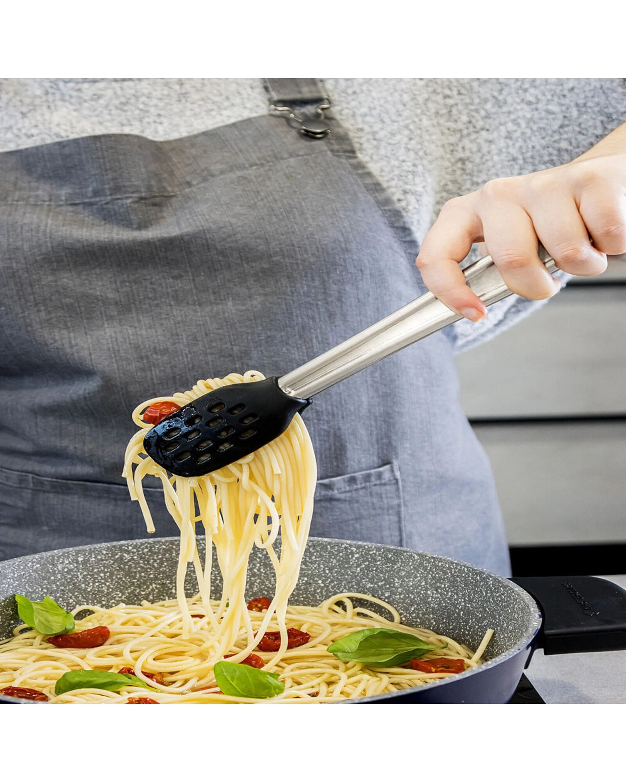 5 Mastercraft Food Tongs 4PK Stainless Steel Handle Nylon Head Kitchen Utensil - Black, 5 of 6