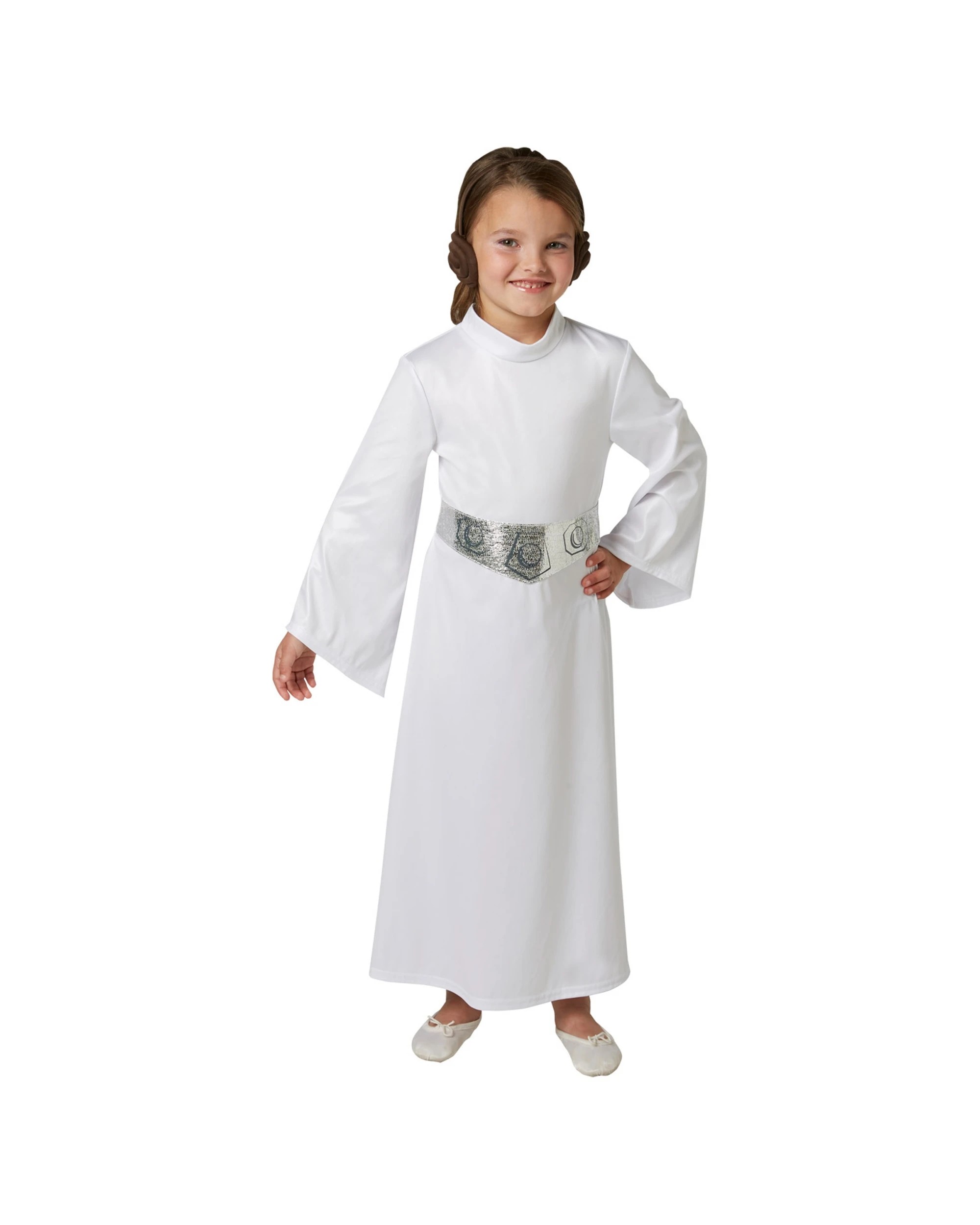 1 Star Wars Princess Leia Classic Girls Dress Up Costume Size M - White, 1 of 2