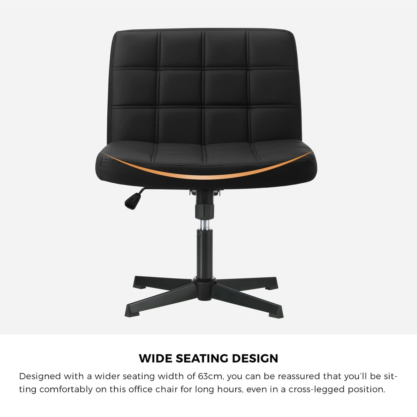 5 Oikiture Armless Office Desk Chair Faux Leather
 - Black, 5 of 10