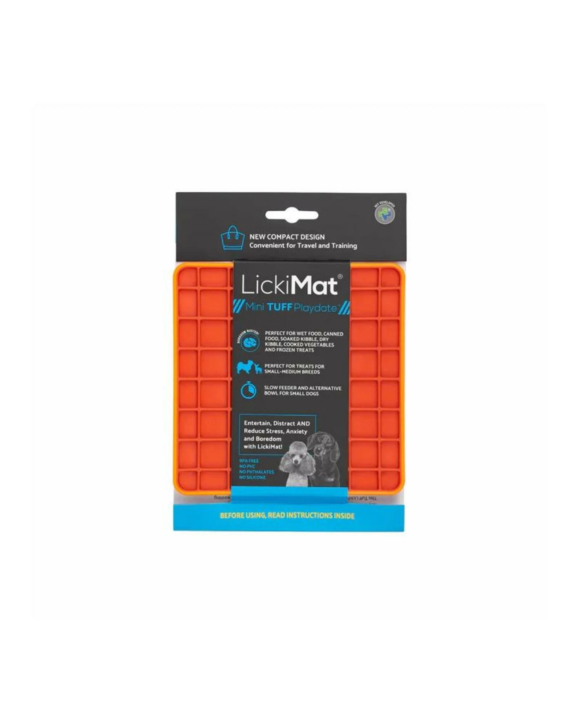 1 Lickimat Dog Feeder Mini Tuff Playdate Orange, 1 of 1