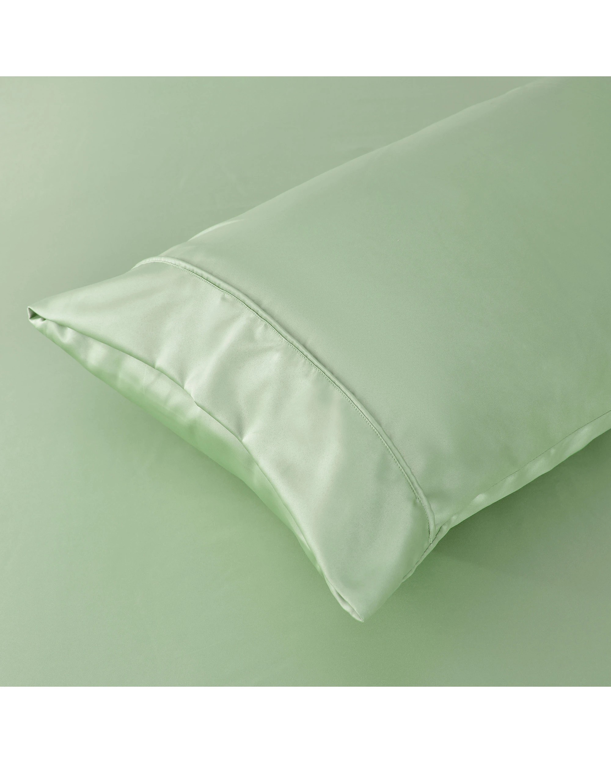 4 Dreamaker Matte Satin King Pillowcase Twin Pack - Sage, 4 of 5