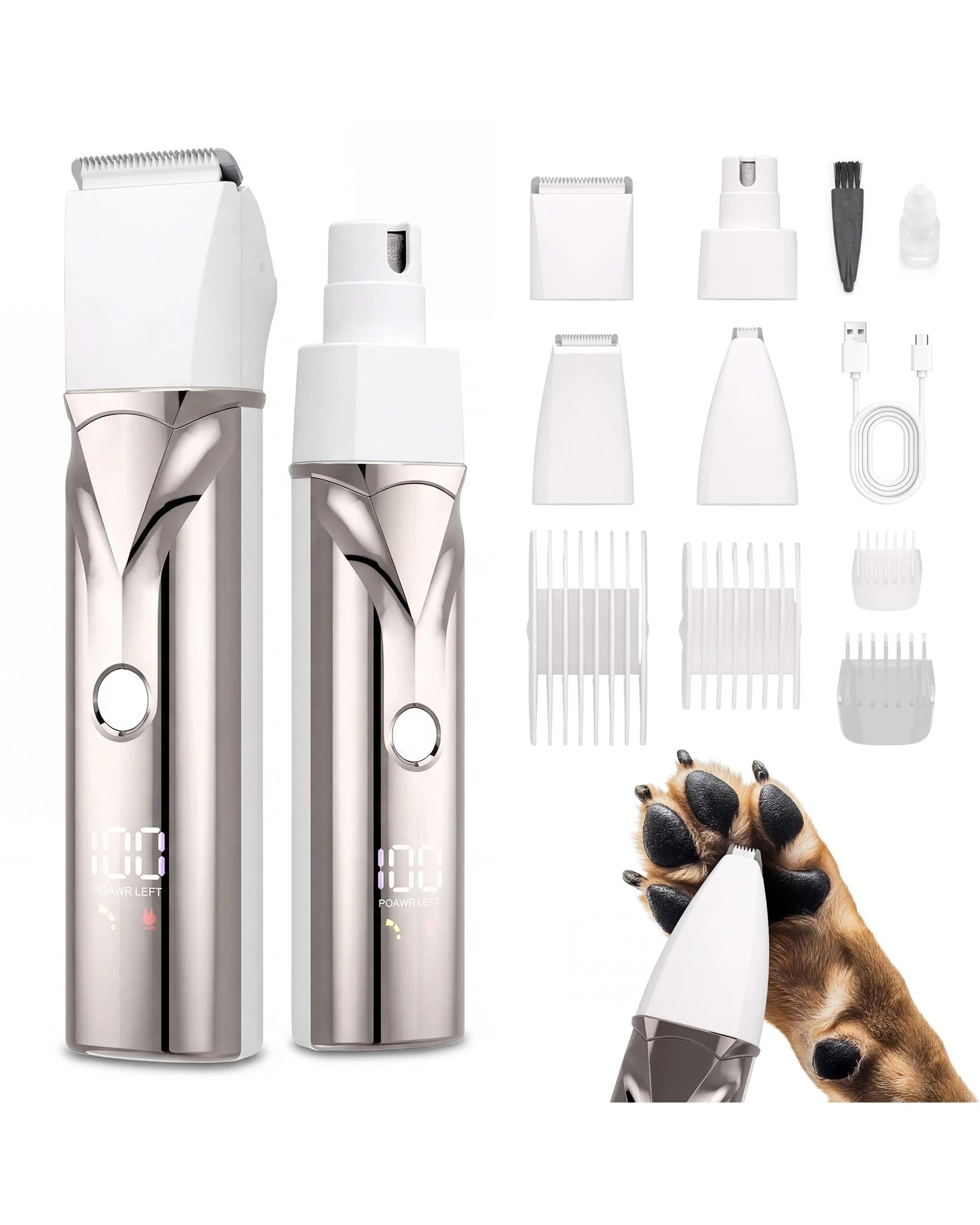 1 Advwin Dog Cat Clipper Kit Dog Hair Trimmer Pet Nail Grinder, 1 of 8