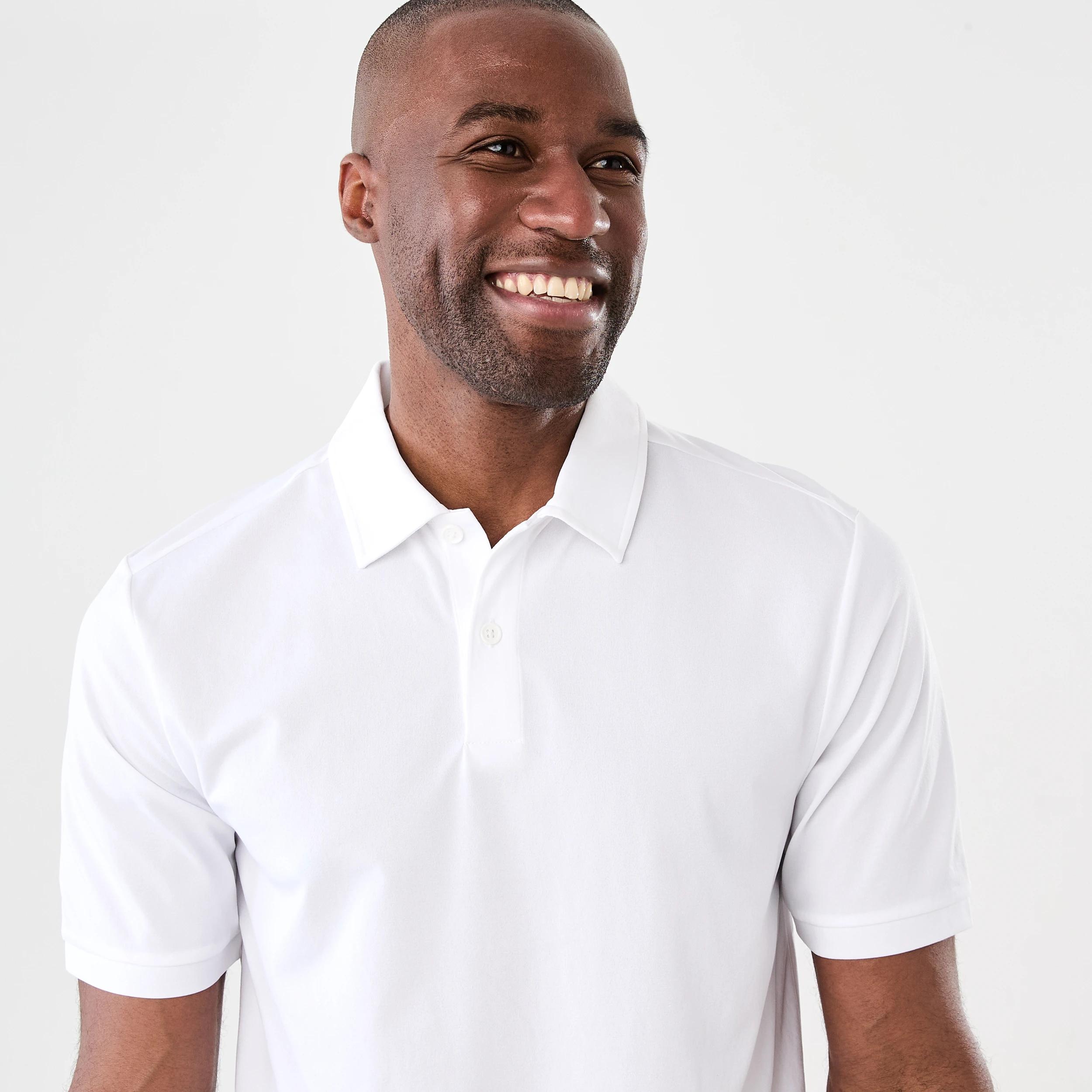 4 Active Mens Regular Training Polo Shirt WHITE, 4 of 5