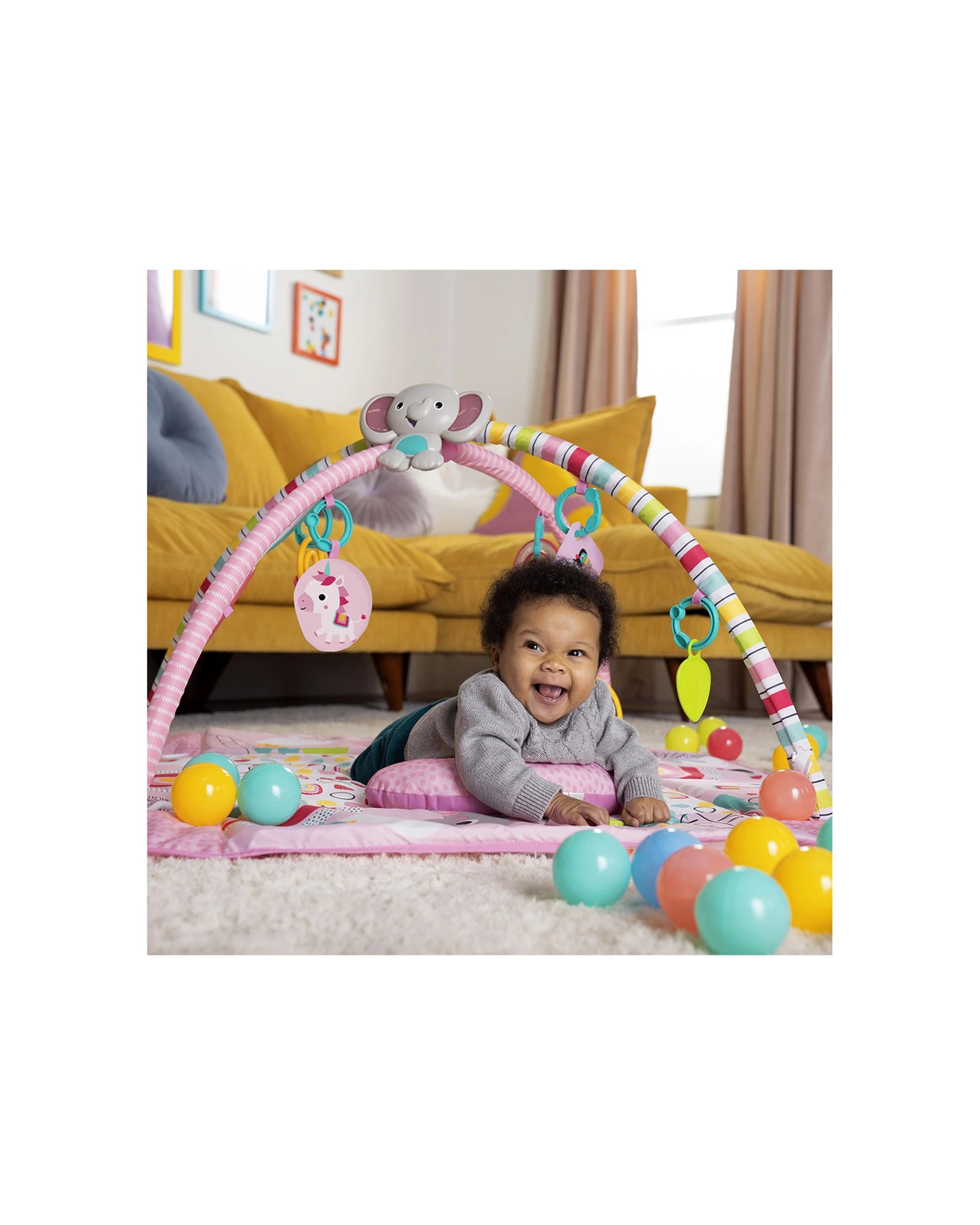 2 Bright Starts 5in1 Baby Your Way Play Mat Activity Gym Ball Pit Rainbow Tropics
 - Multi, 2 of 9