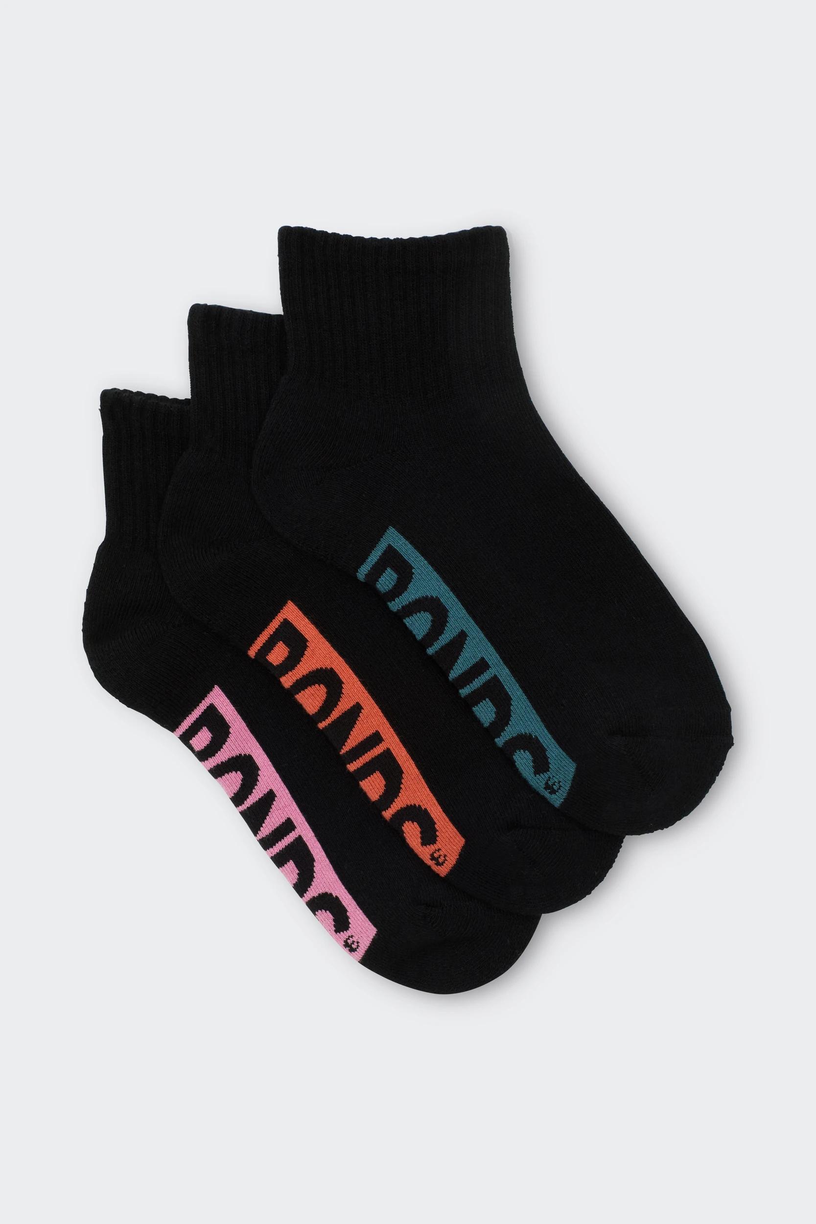 1 Bonds 3 Pack Logo Quarter Crew Socks BLACK, 1 of 2