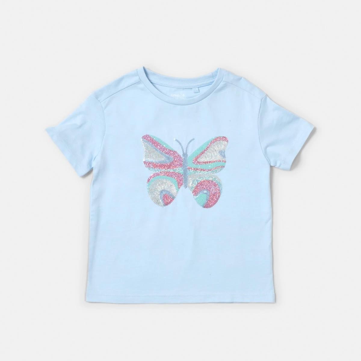 7 Short Sleeve Sequin T-shirt Butterfly, 7 of 8