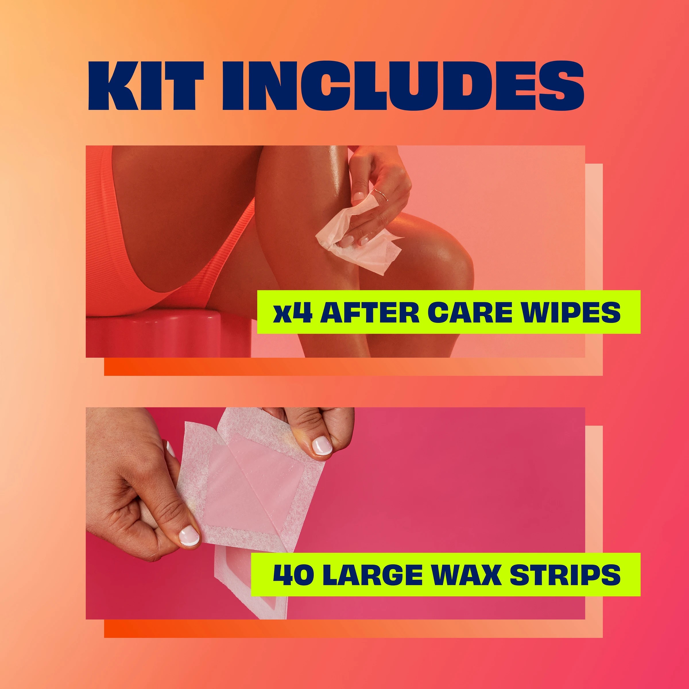 10 40 Pack Nair Large Wax Strips Sensitive Formula, 10 of 10