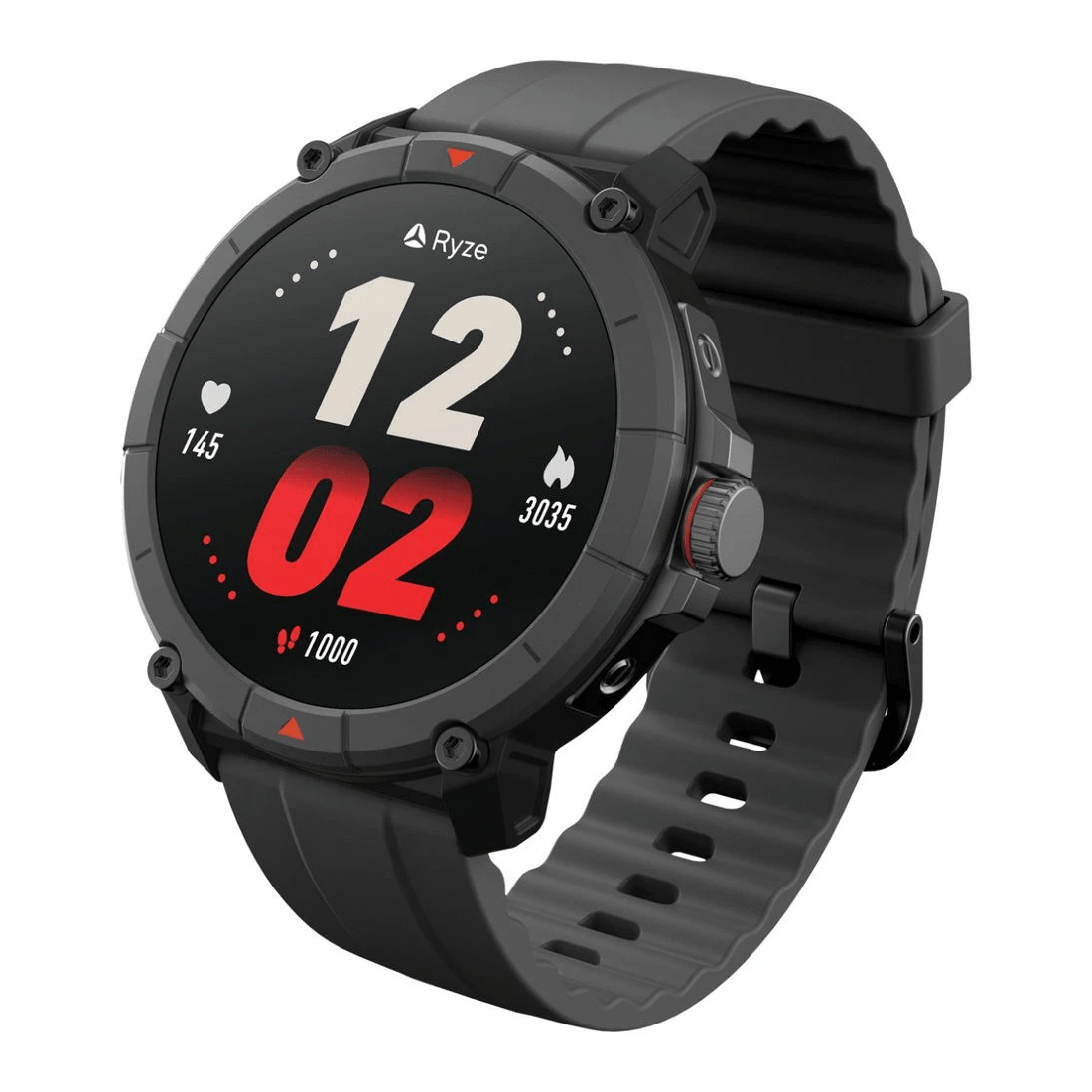 1 Ryze Trek GPS Smart Watch Black and Red, 1 of 4