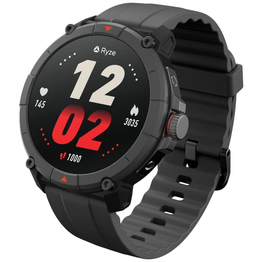 1 Ryze Trek GPS Smart Watch Black and Red, 1 of 4