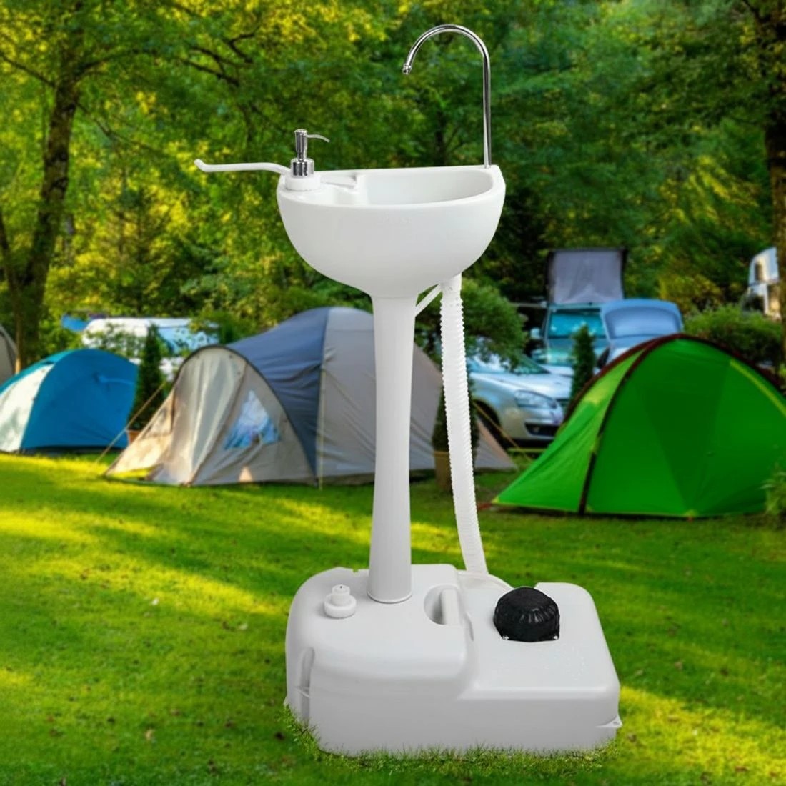 7 Weisshorn Camping Basin Portable Hand Wash Sink Stand 19L Capacity - Grey, 7 of 9
