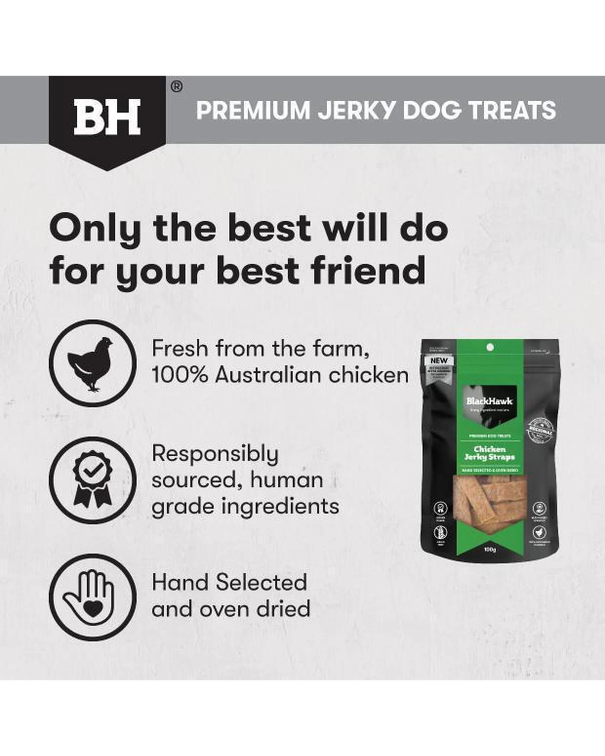 4 Black Hawk Chicken Jerky Straps Natural Dog Treats 100g, 4 of 4