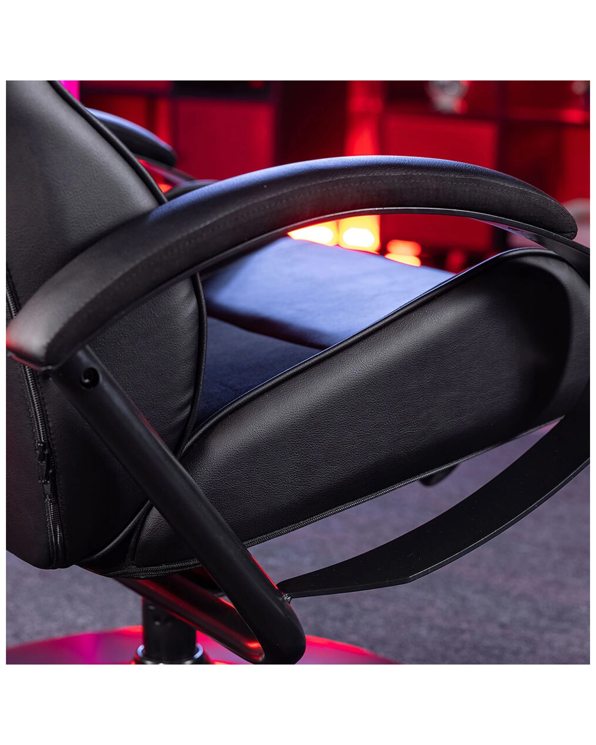 4 X Rocker Milano Auto Reclining Gaming/lounge Rocking Chair W/ Footstool
 - Black, 4 of 9