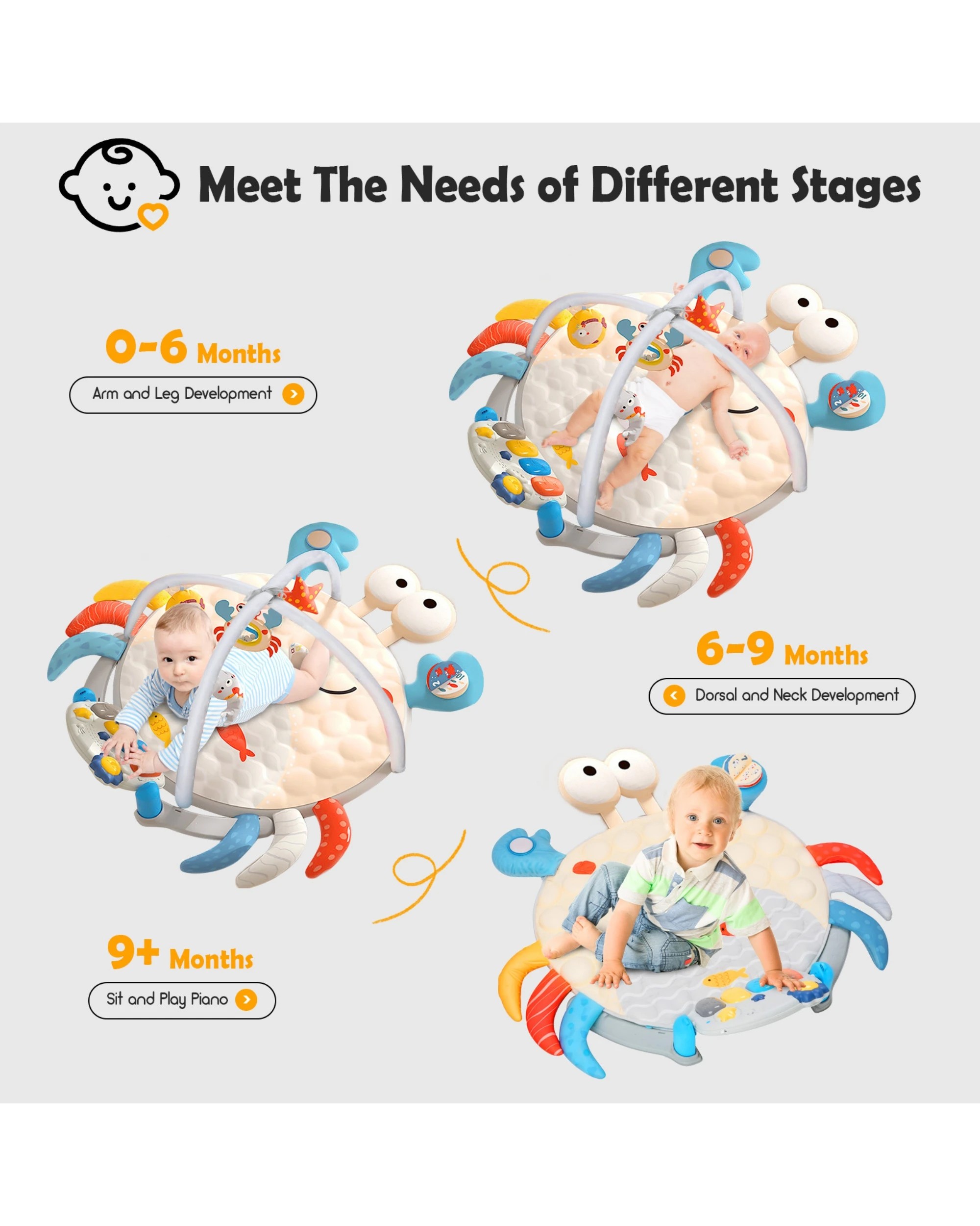 8 Advwin 4 in 1 Kids Activity Gym Mat, 8 of 10