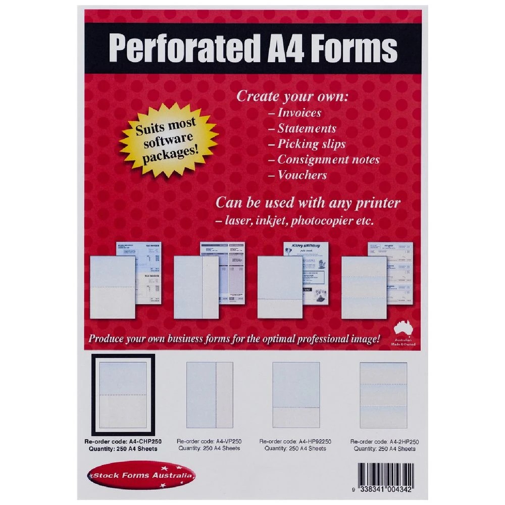 1 Rediform A4 Laser Form Perforated Halves Paper 250 Sheets, 1 of 2