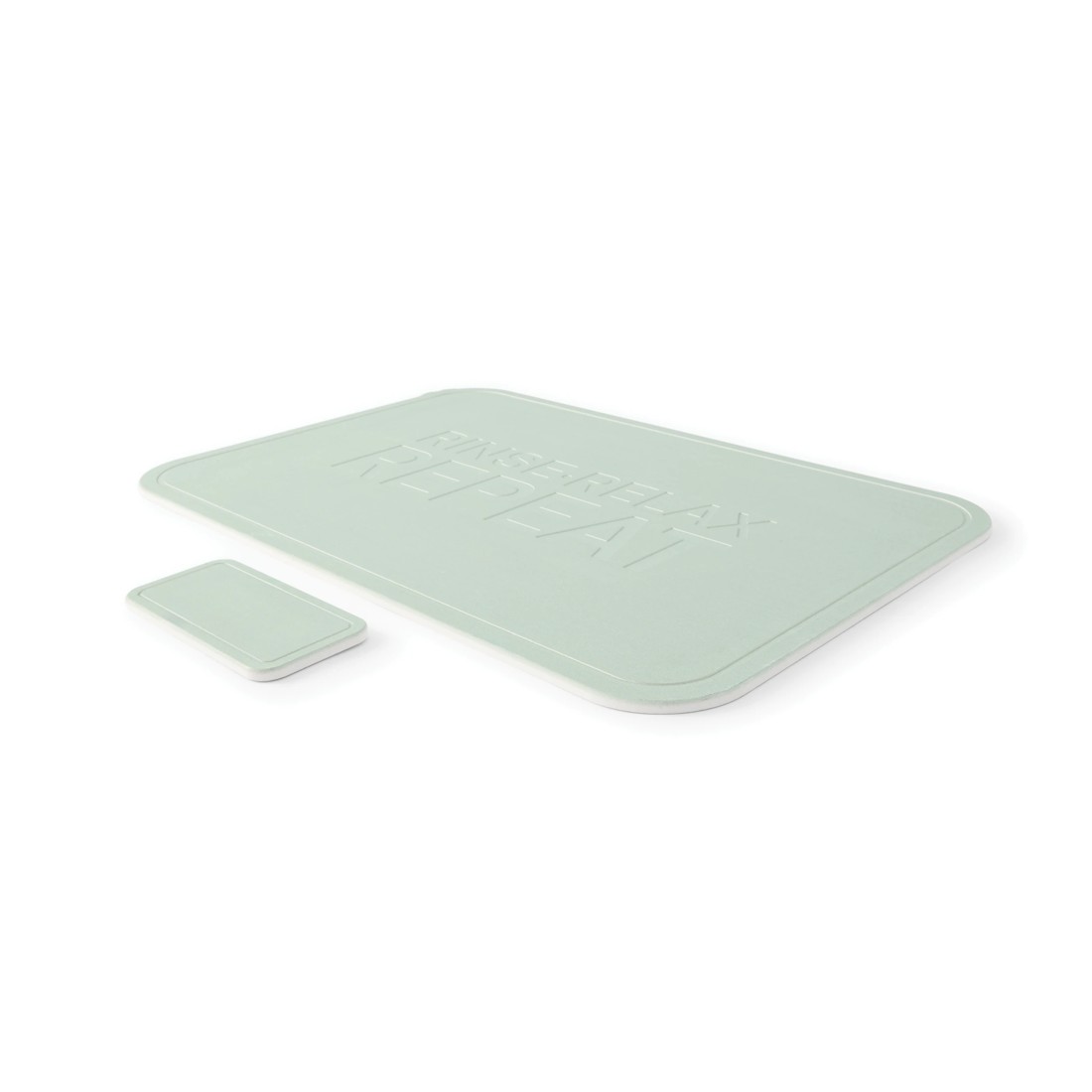 4 Stone Dry Bathmat and Tray Set - Sage, 4 of 10