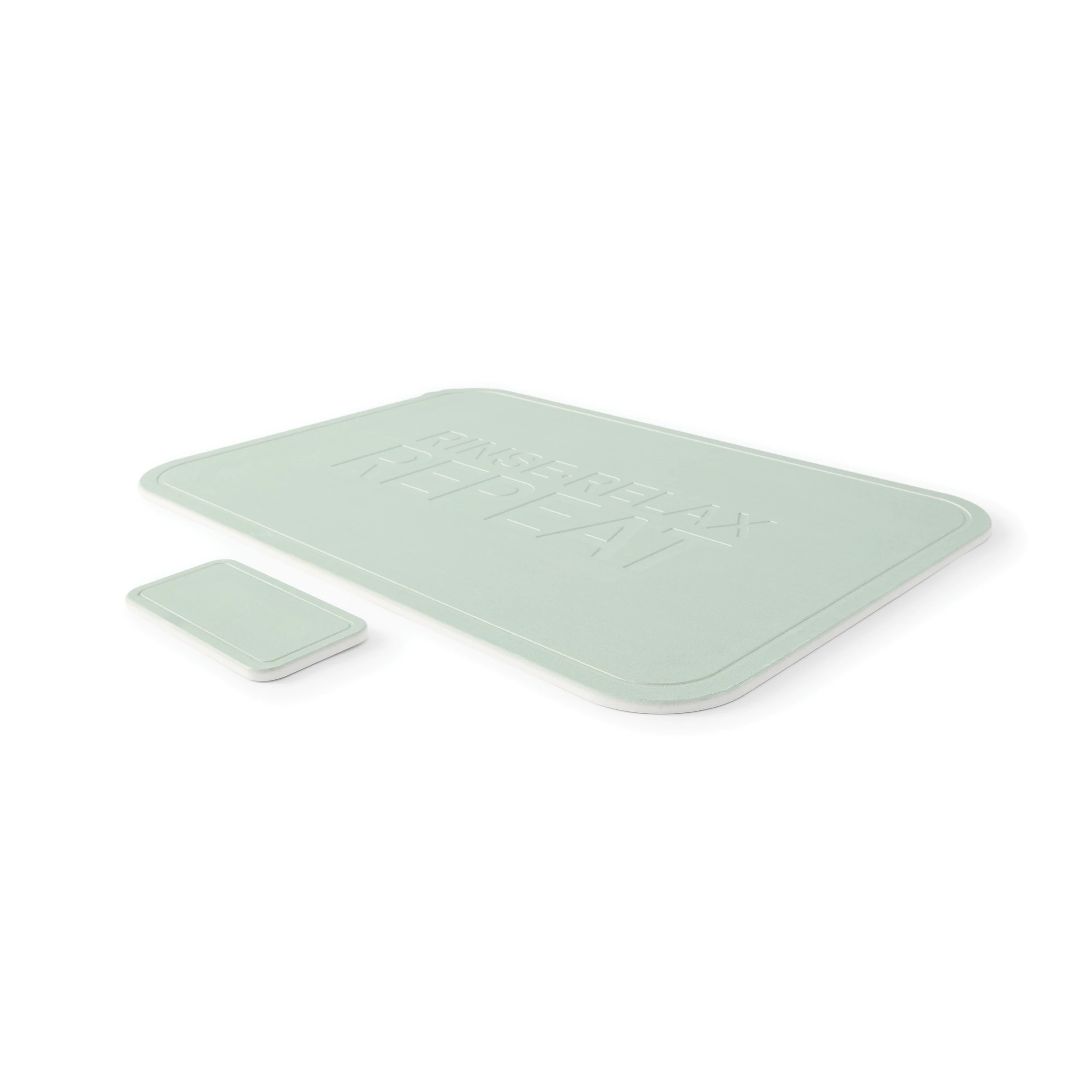 4 Stone Dry Bathmat and Tray Set - Sage, 4 of 10