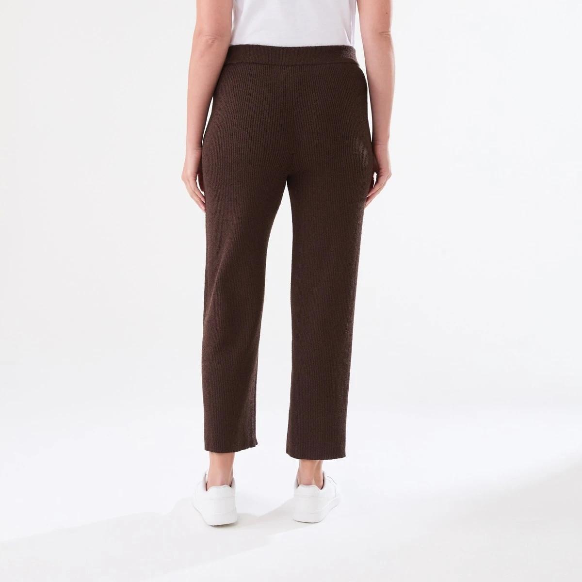 3 Wide True Knit Ankle Pants MELTED CHOCOLATE, 3 of 5