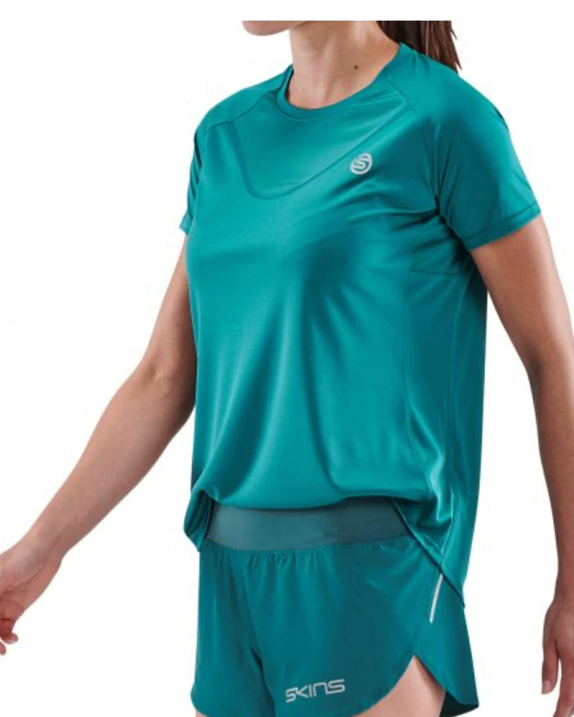 2 SKINS Compression Series-3 Women's SS Top Activewear TEAL, 2 of 4