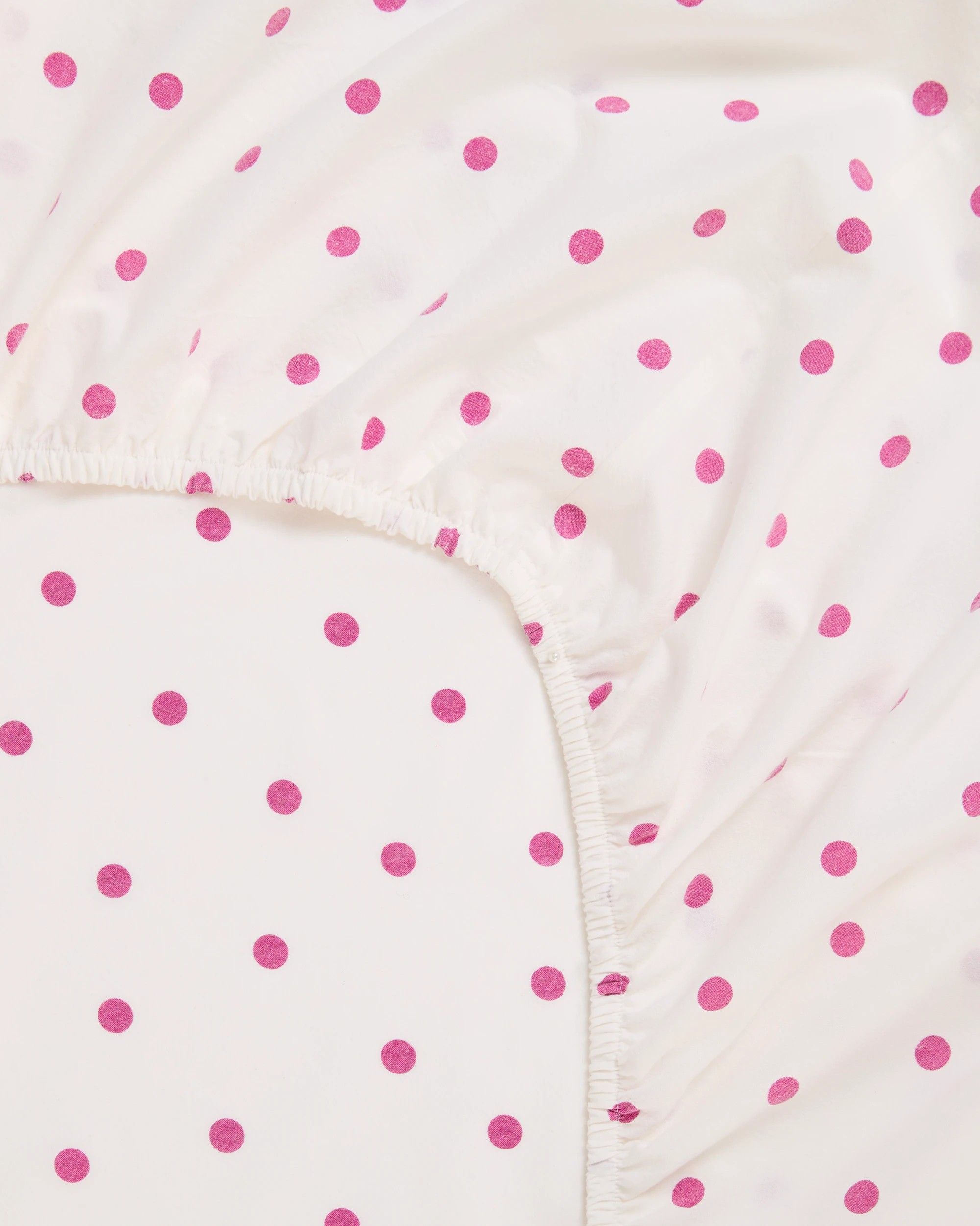 5 Arlo Polka Dot Stonewash Cotton Fitted Sheet - Queen Bed - Pink, 5 of 5