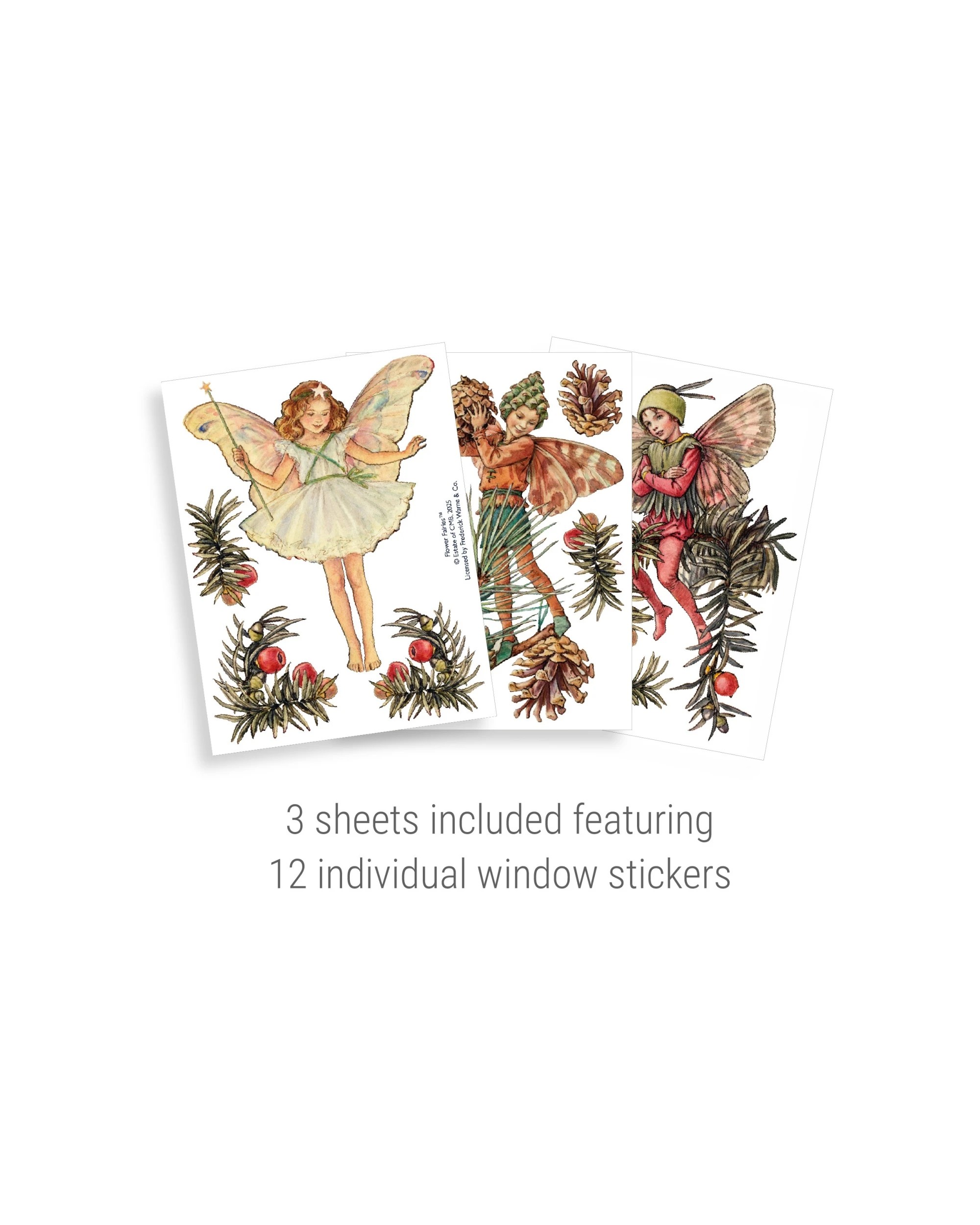 3 Stickerscape A5 Winter Flower Fairies Reusable Playroom Nursery Window Stickers, 3 of 4