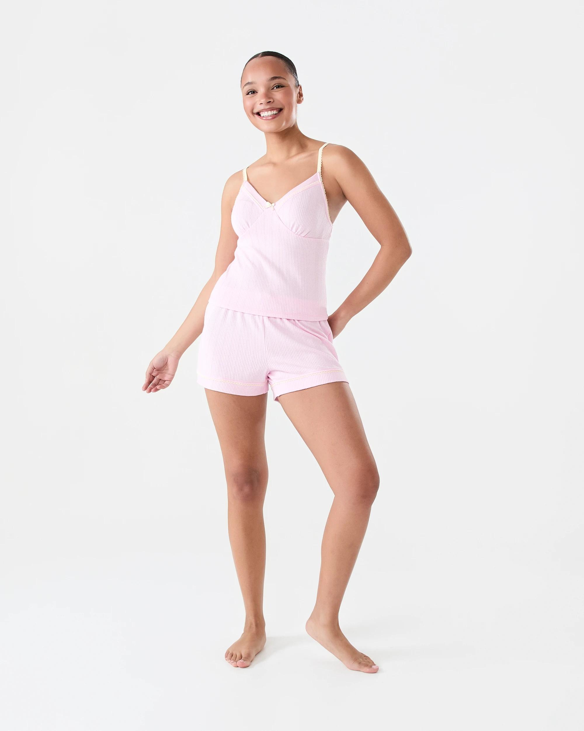 1 Pointelle Rib Cami Pkldy Pink, 1 of 7