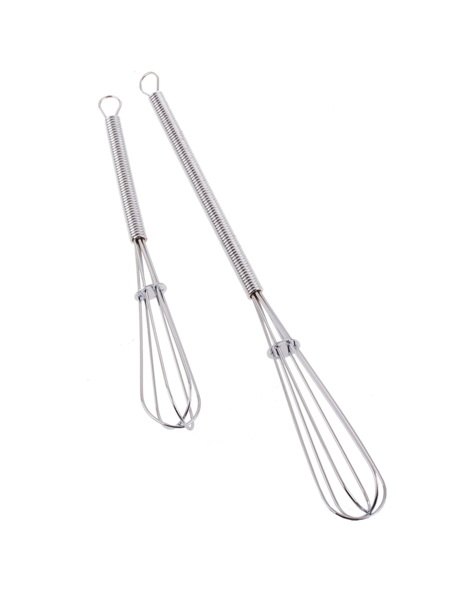 1 Appetito 2-Piece Chrome Whiskette Set 12.5cm & 18cm - Plain, 1 of 3