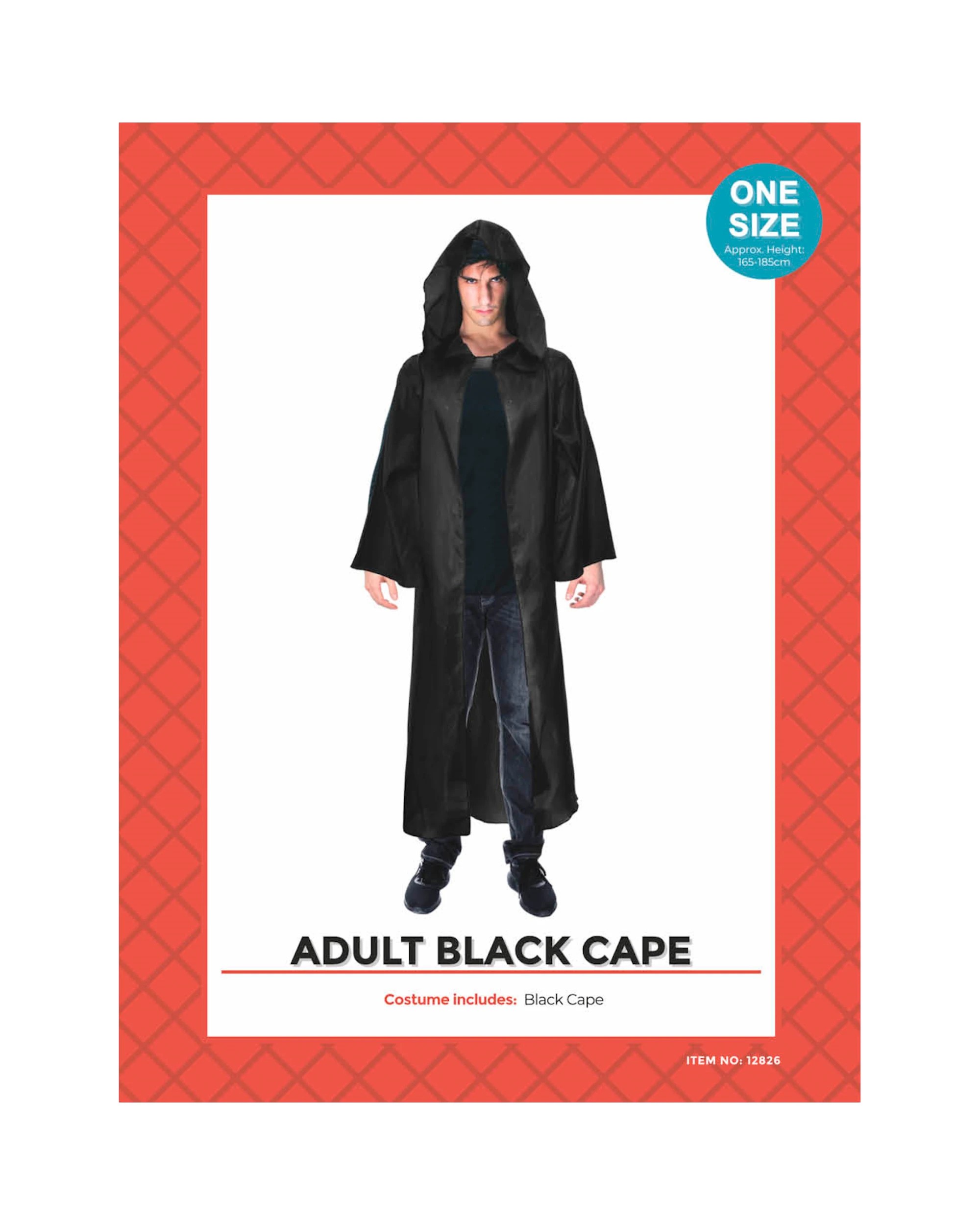 3 JD Party Hooded Cape - One Size - Black, 3 of 4