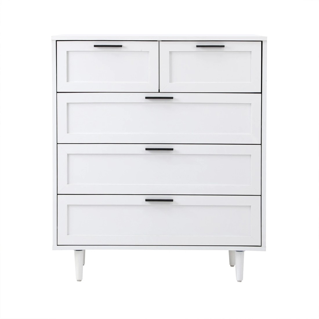 7 Oikiture 5 Chest Of Drawers Dresser Chest Storage Cabinet Tallboy
 - White, 7 of 10