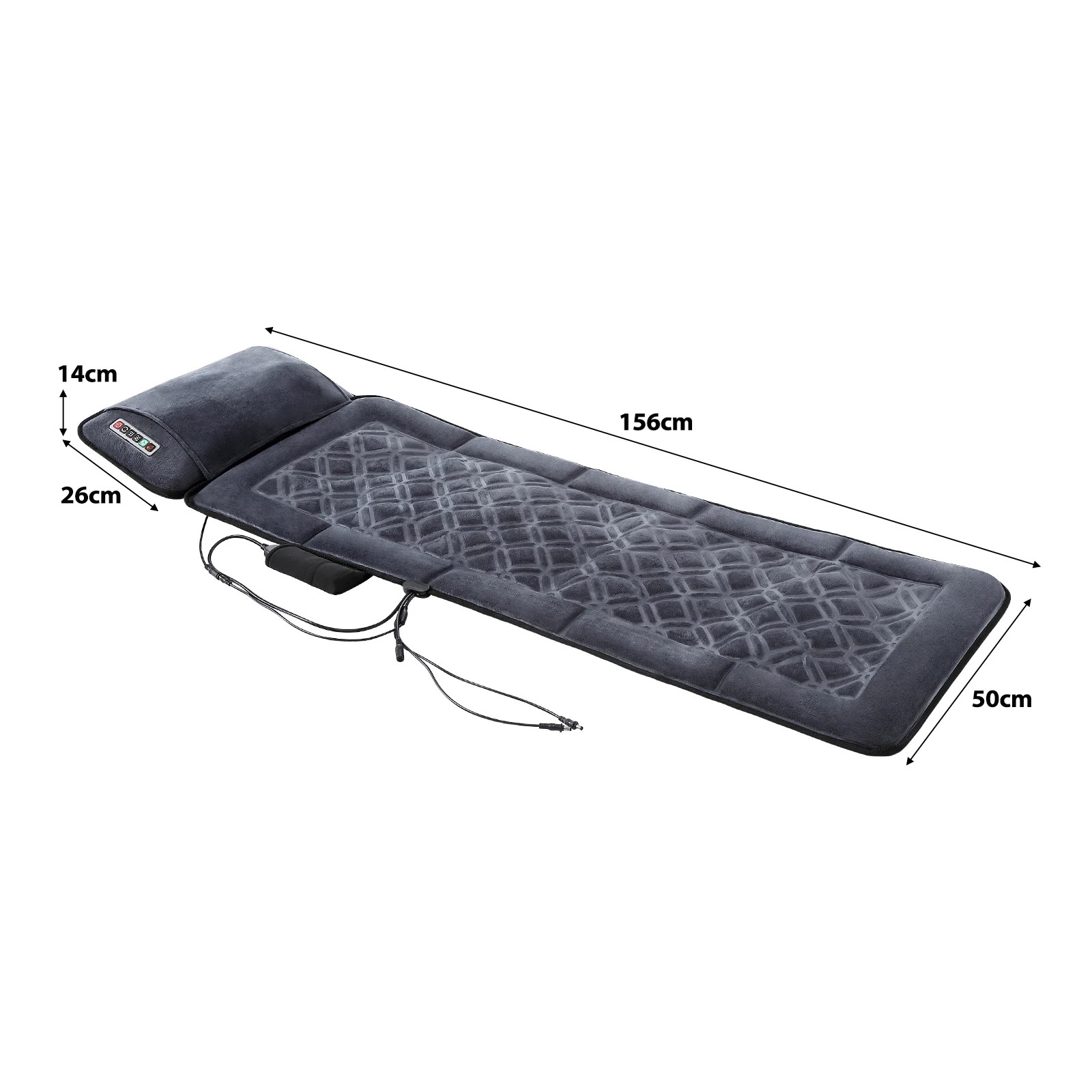 4 HOMASA Heated Massage Mat Full Body Shiatsu Vibration Lumbar Support Heating Neck Back Foot Massager Electric, 4 of 6