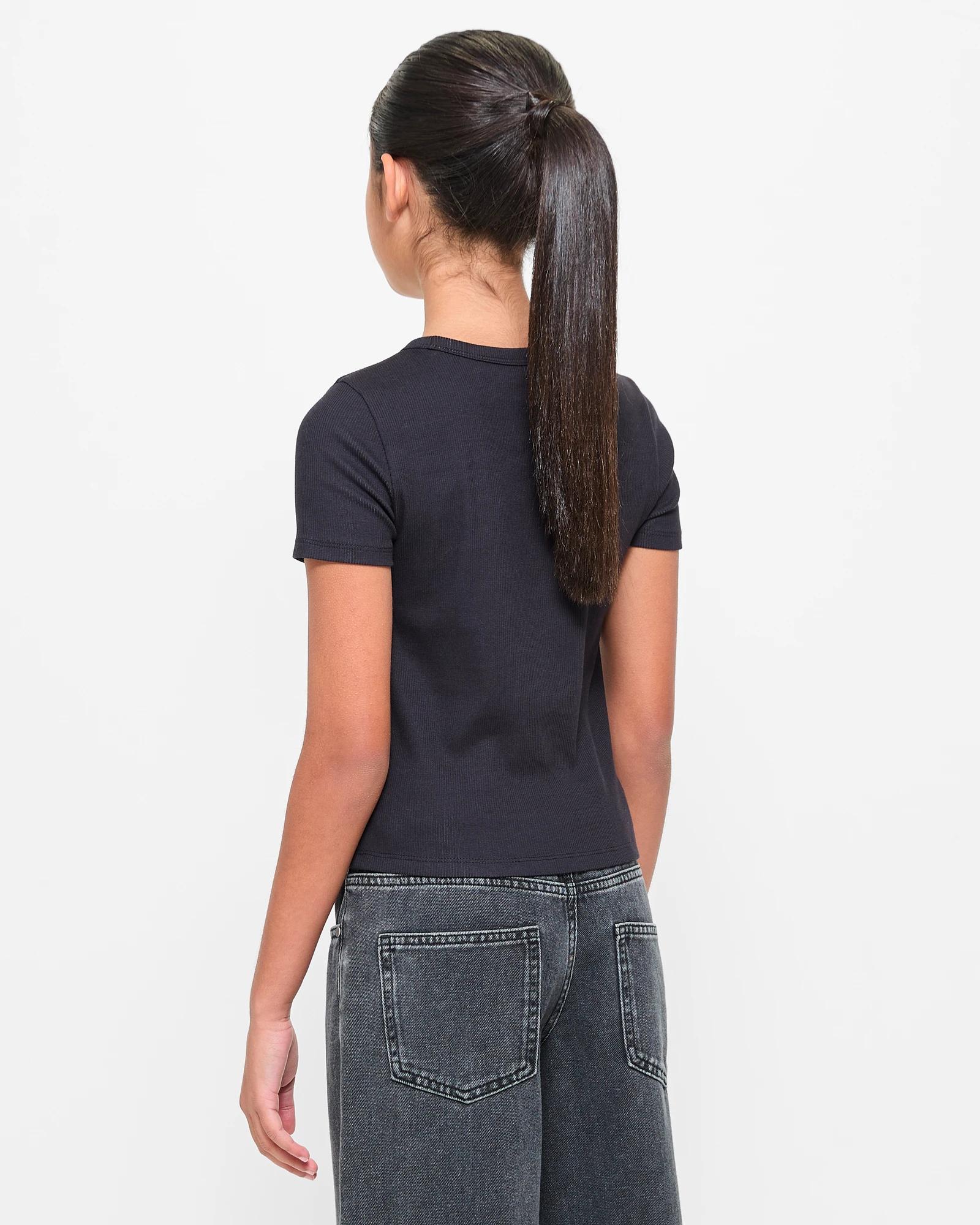 3 Target Australian Cotton Rib T-shirt BLACK, 3 of 5