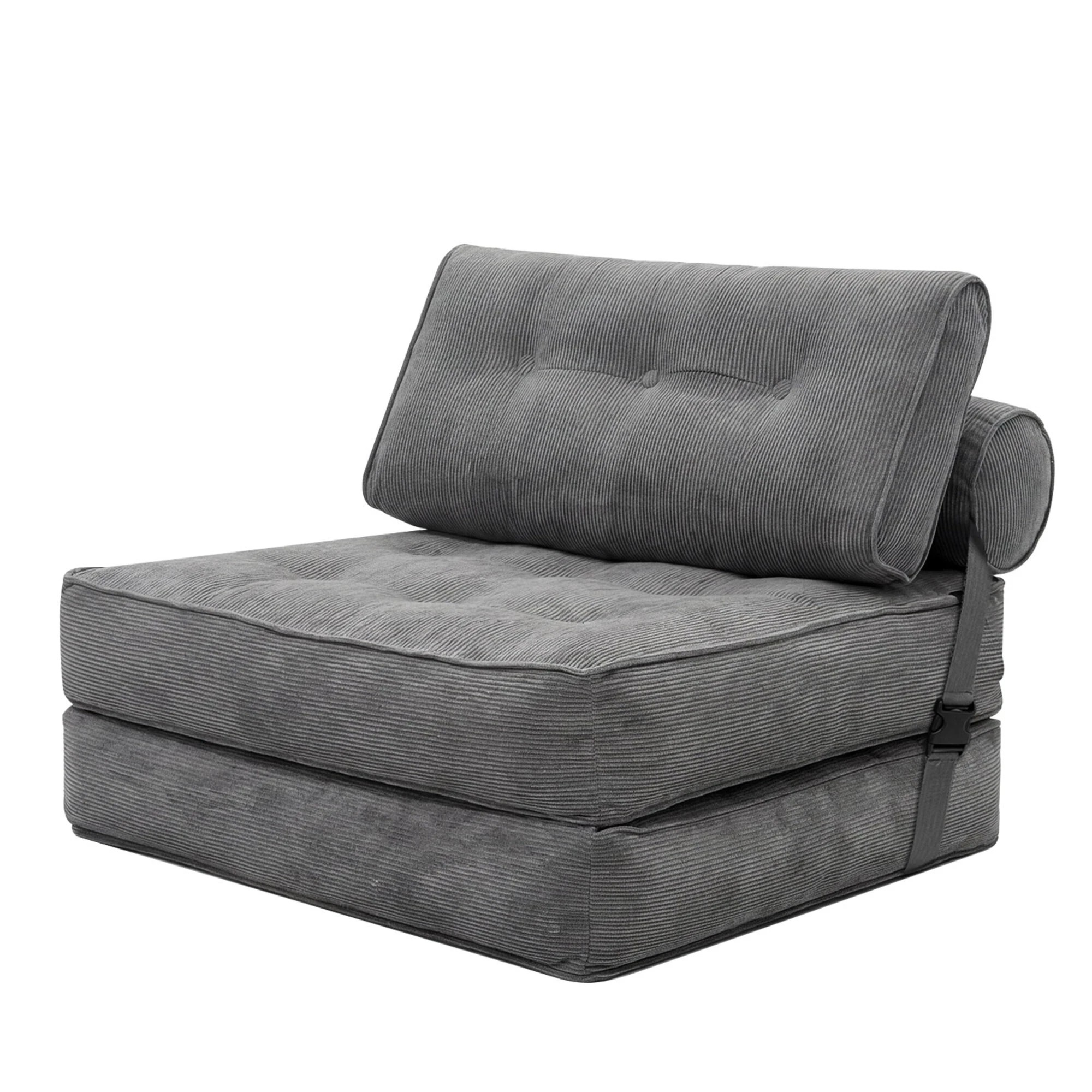 1 Levede Convertible Sofa Bed Foldable Single Sleeper Bed Compact Living Room Grey - Grey, 1 of 9