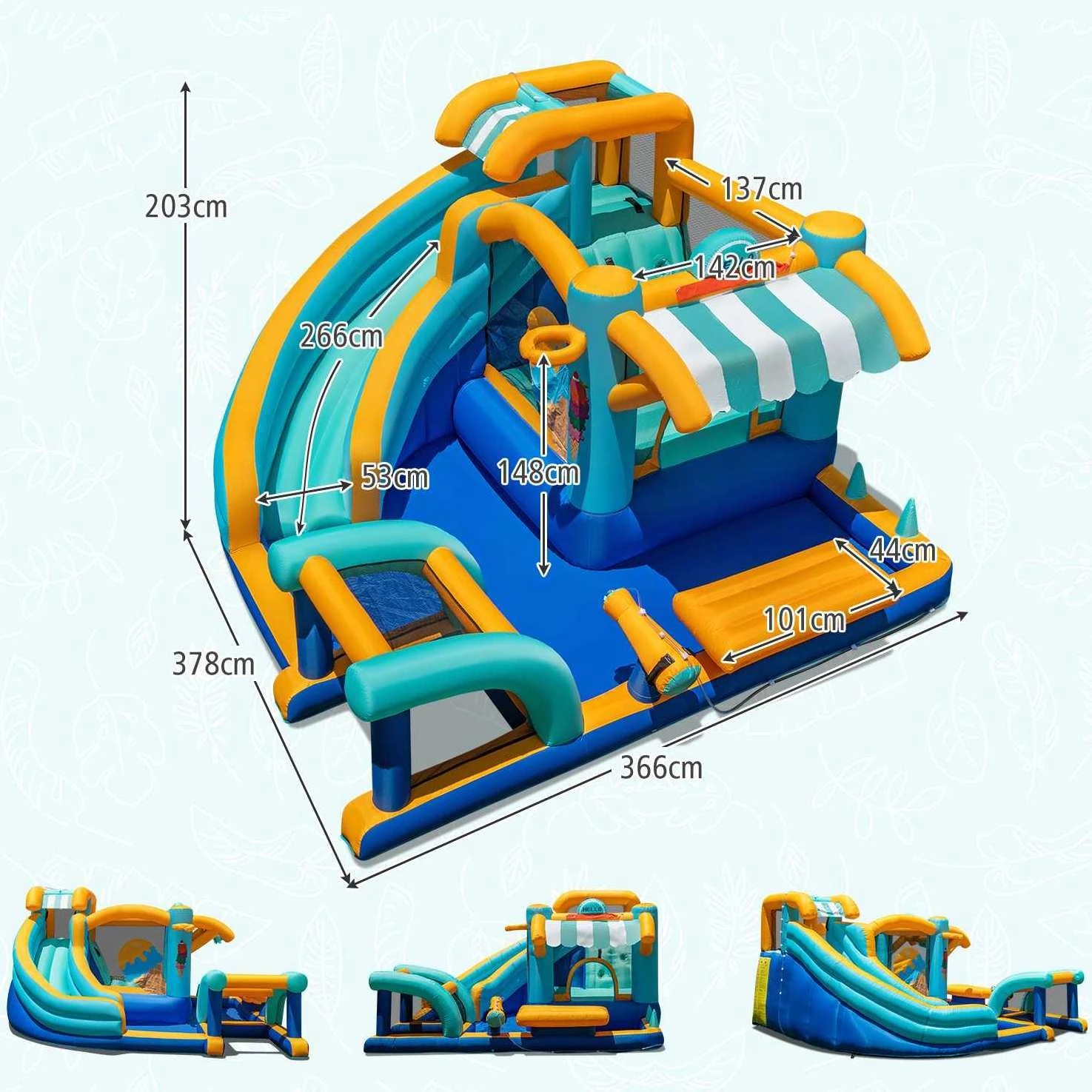 2 Costway Inflatable Water Slide Water Park Blowup Jumping Castle w/Climbing Wall - Multi, 2 of 3