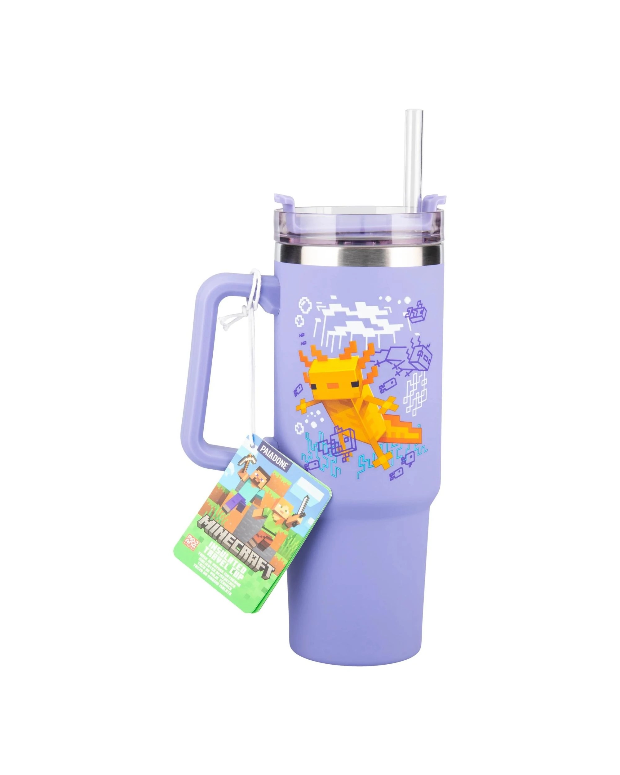 1 Paladone Minecraft Purple Travel Cup with Straw - 900ml - Purple, 1 of 1