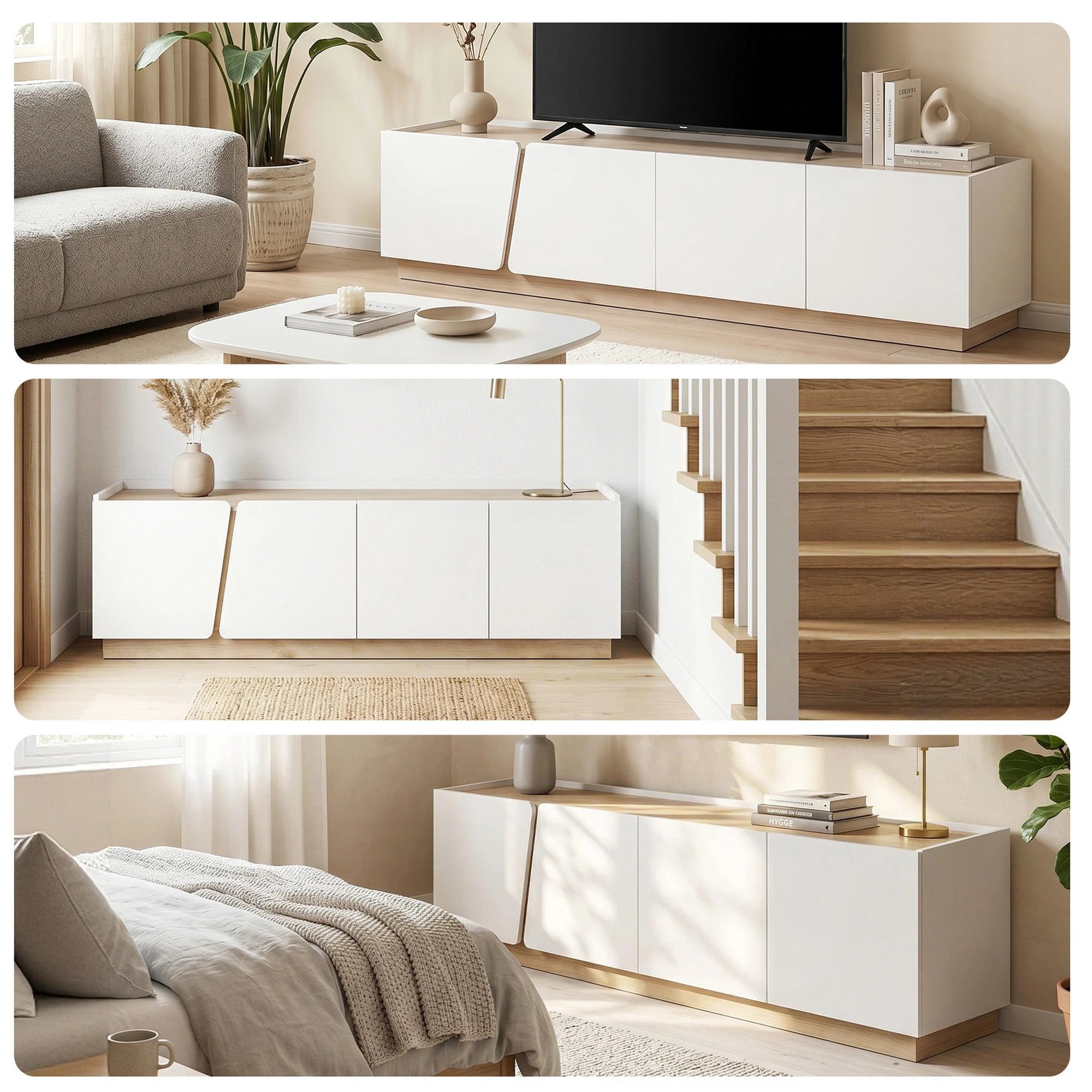 9 Artiss 180cm TV Unit Entertainment Unit Storage Cabinet Living Room - Grey, 9 of 10