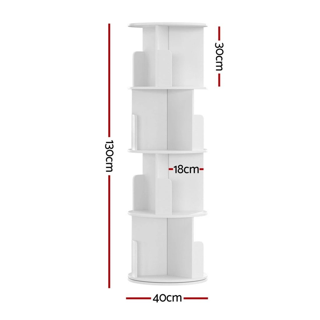 4 Artiss Bookshelf 4 Tiers EDIE - White, 4 of 8