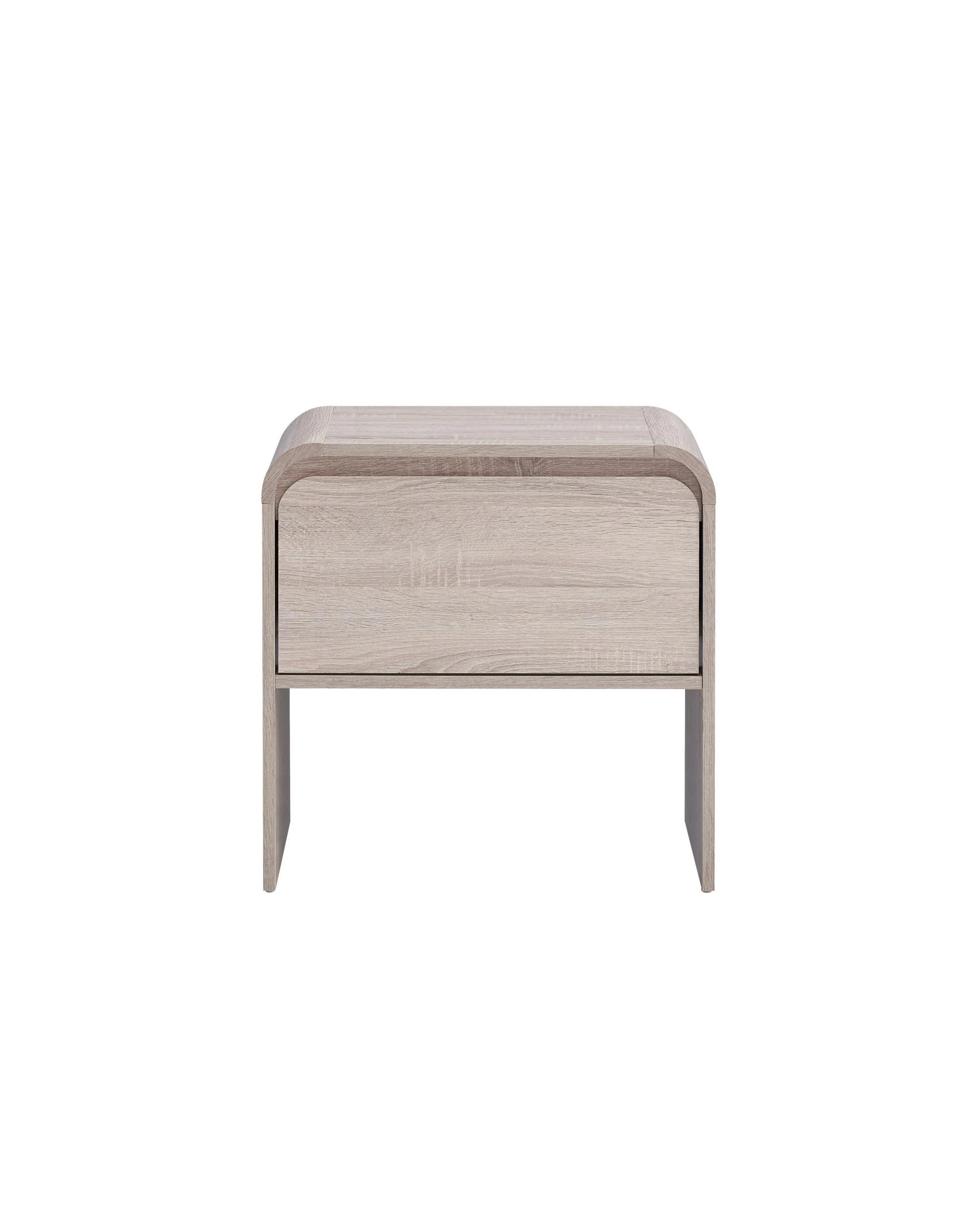 3 Kodu Bedside Unit Nightstand Side Table 1 Drawer Oak - Natural, 3 of 7