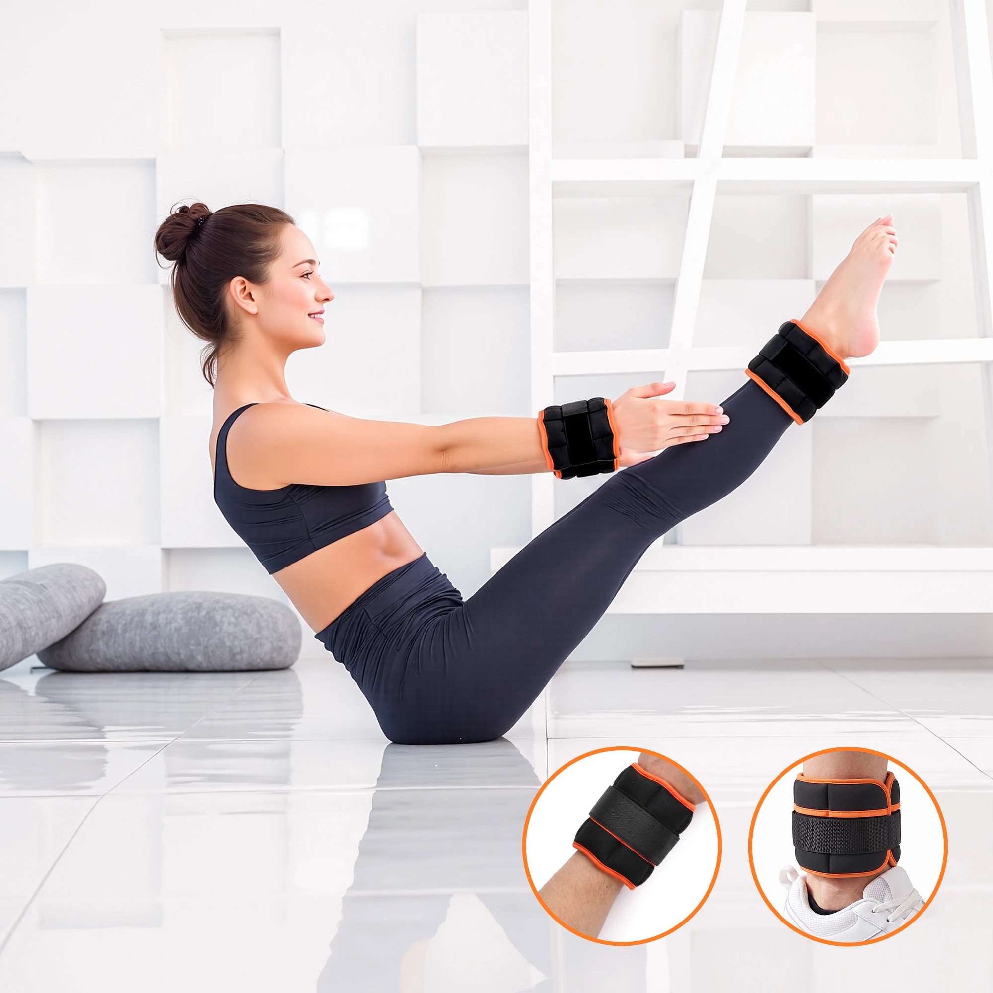 7 Everfit Adjustable Ankle & Wrist Weights With Removable Sandbags 0.9-4.55kg - Multi, 7 of 9