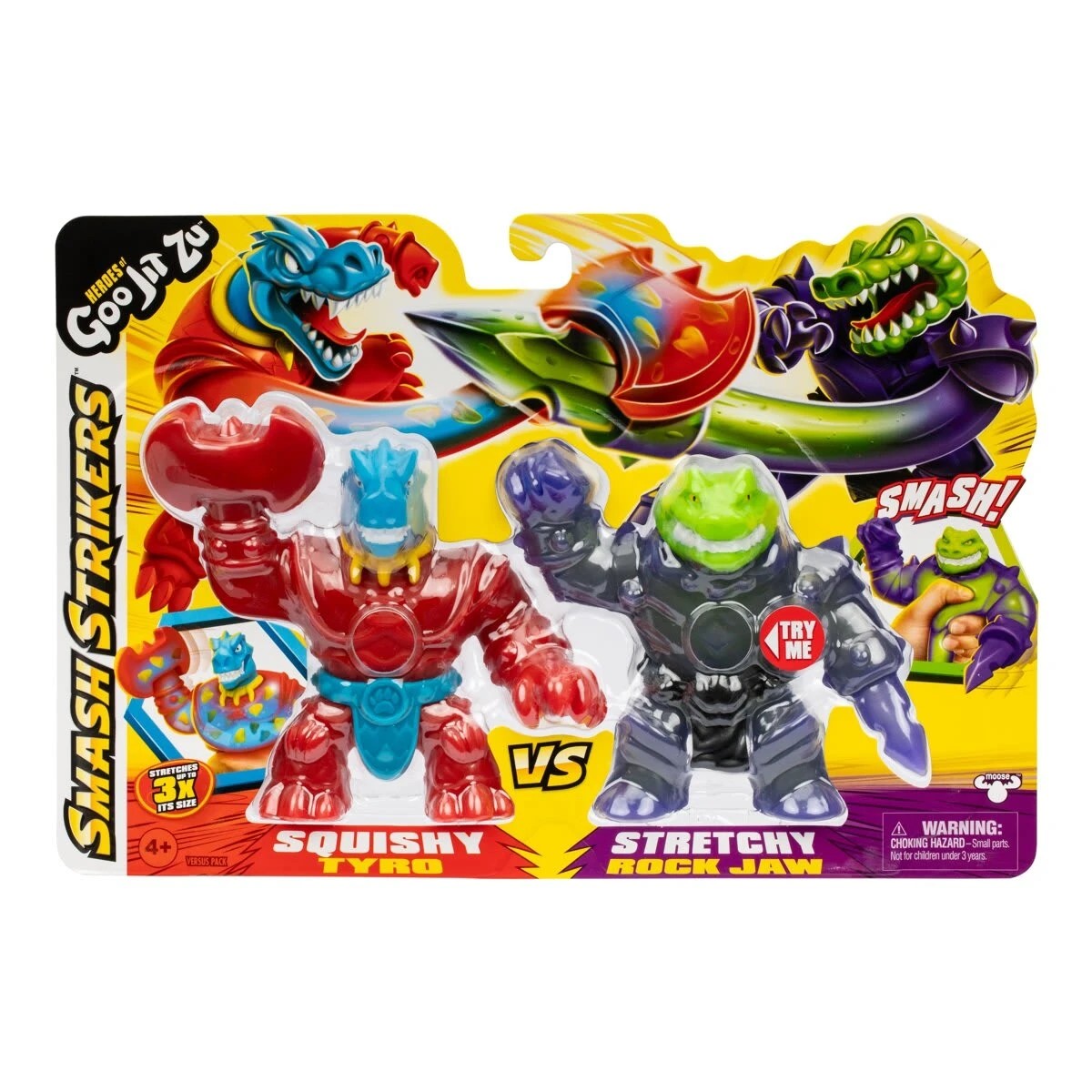 1 Heroes of Goo Jit Zu Smash Strikers: Squishy Tyro Vs Stretchy Rock Jaw with Unique Fillings Playset, 1 of 10