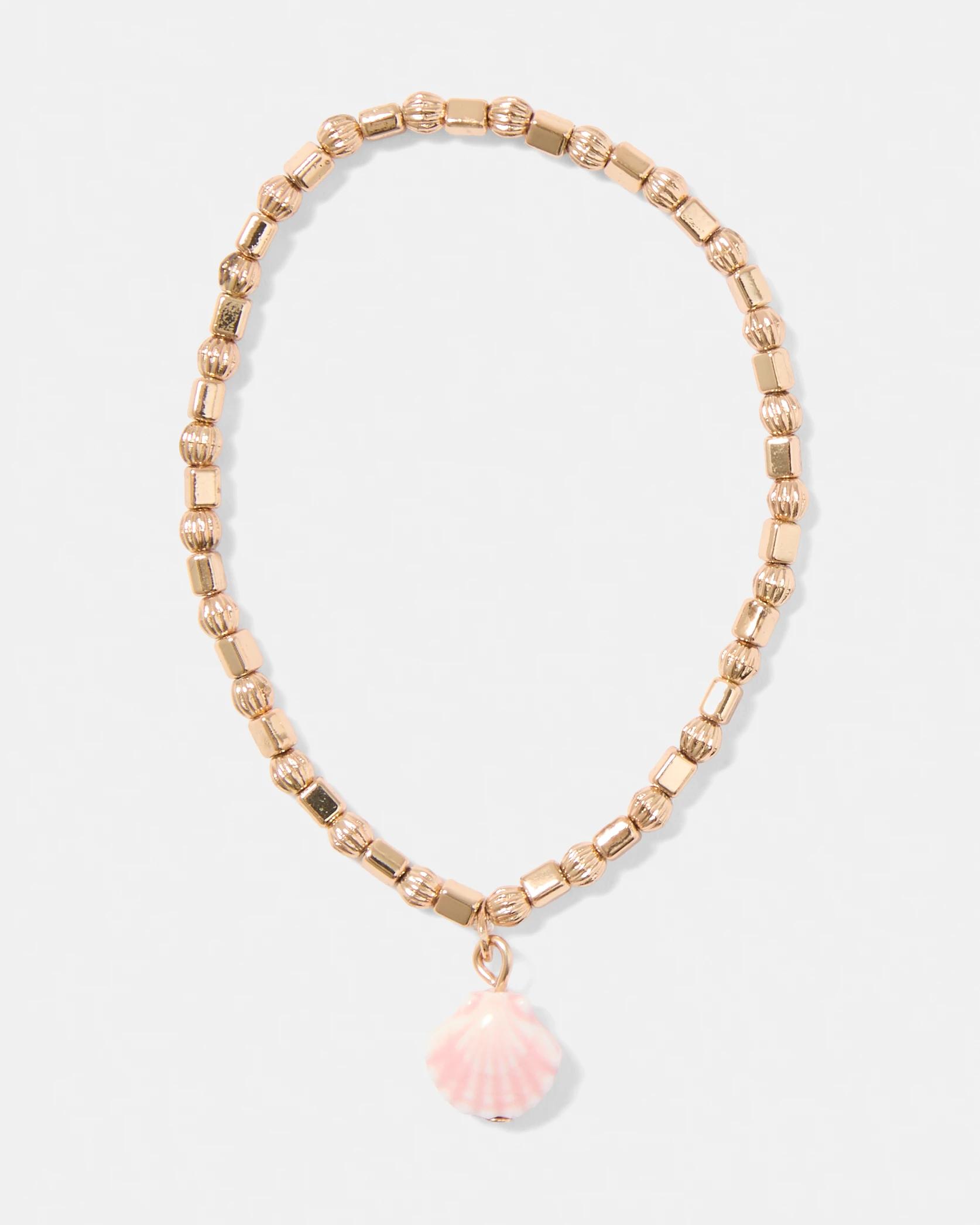 5 4 Pack Stretch Bracelets - Pink, White, Brown and Gold Tone Pink, 5 of 7