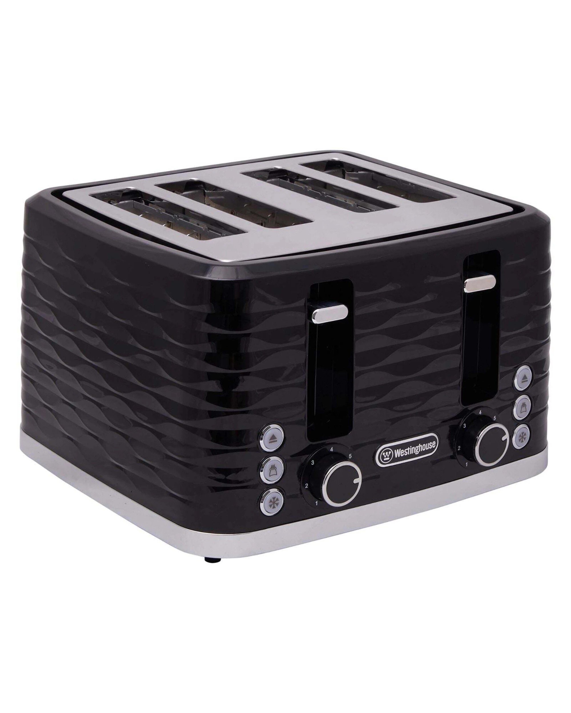 7 Westinghouse 1.7l Kettle & 4 Slice Toaster Pack Black/silver Wave Pattern
 - Black, 7 of 10