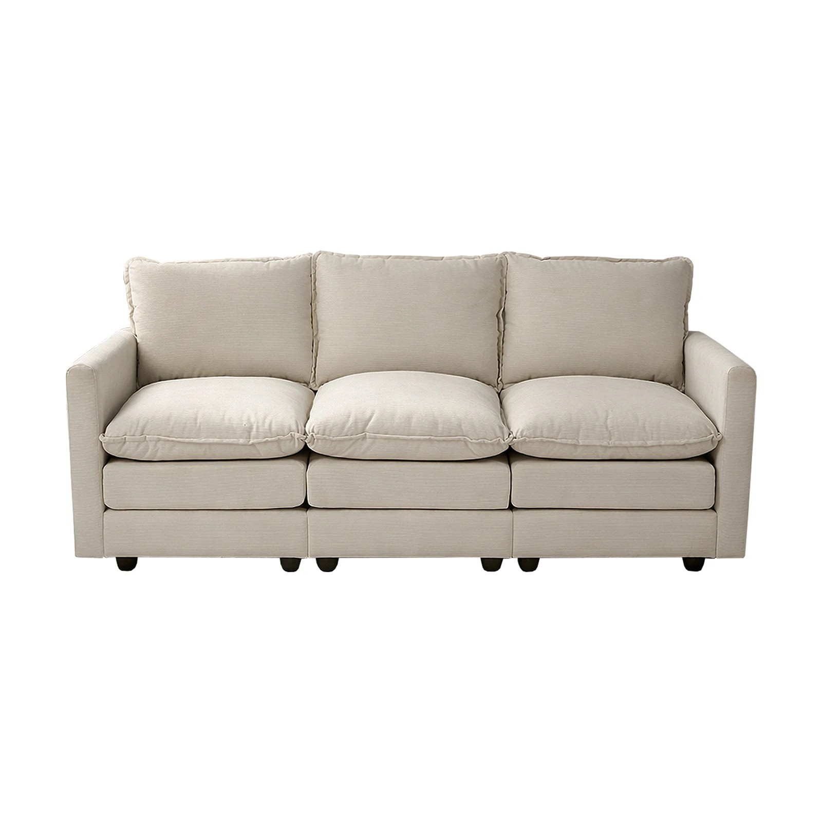 8 Oikiture Sofa Futon Lounge Couch Corduroy - Beige, 8 of 10