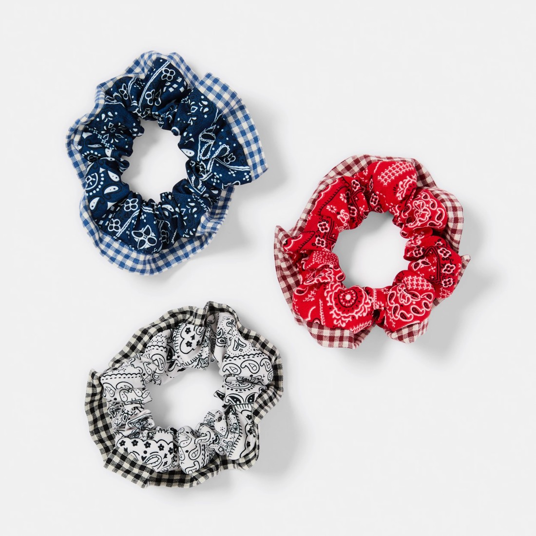 1 3 Pack Bandana Print Hair Scrunchies, 1 of 4