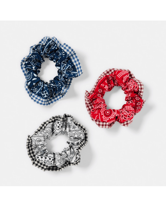 3 Pack Bandana Print Hair Scrunchies