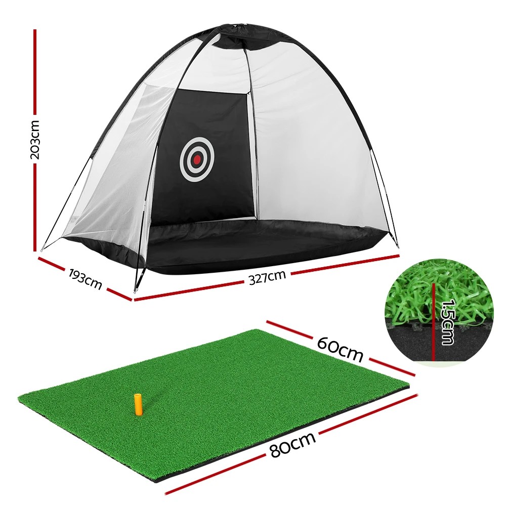2 Everfit 3M Golf Practice Net And Training Mat Set Driving Target - Green, 2 of 6