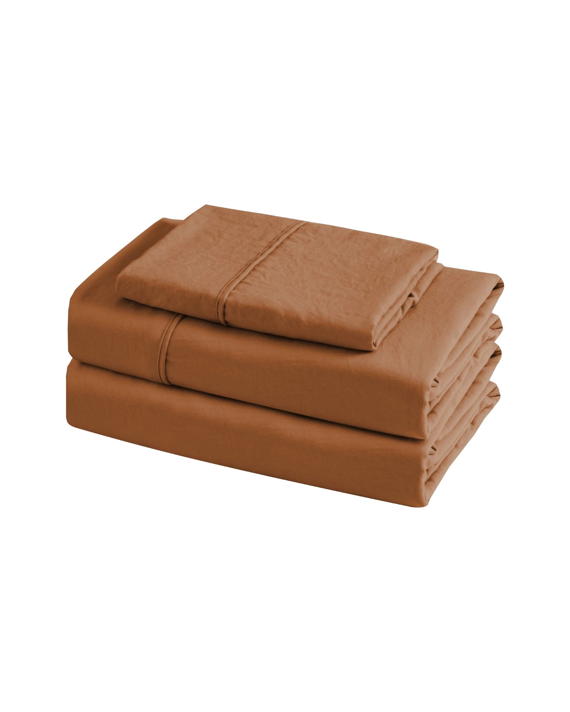 7 Dreamaker Superfine Washed Microfibre Sheet Set - King Single Bed - Rust, 7 of 7