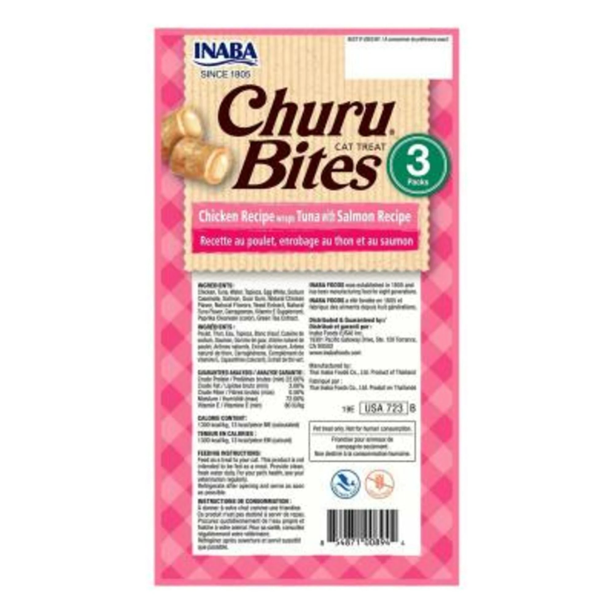 2 Inaba Cat Churu Bites Chicken Wrap Tuna & Salmon 30g 6pk, 2 of 2