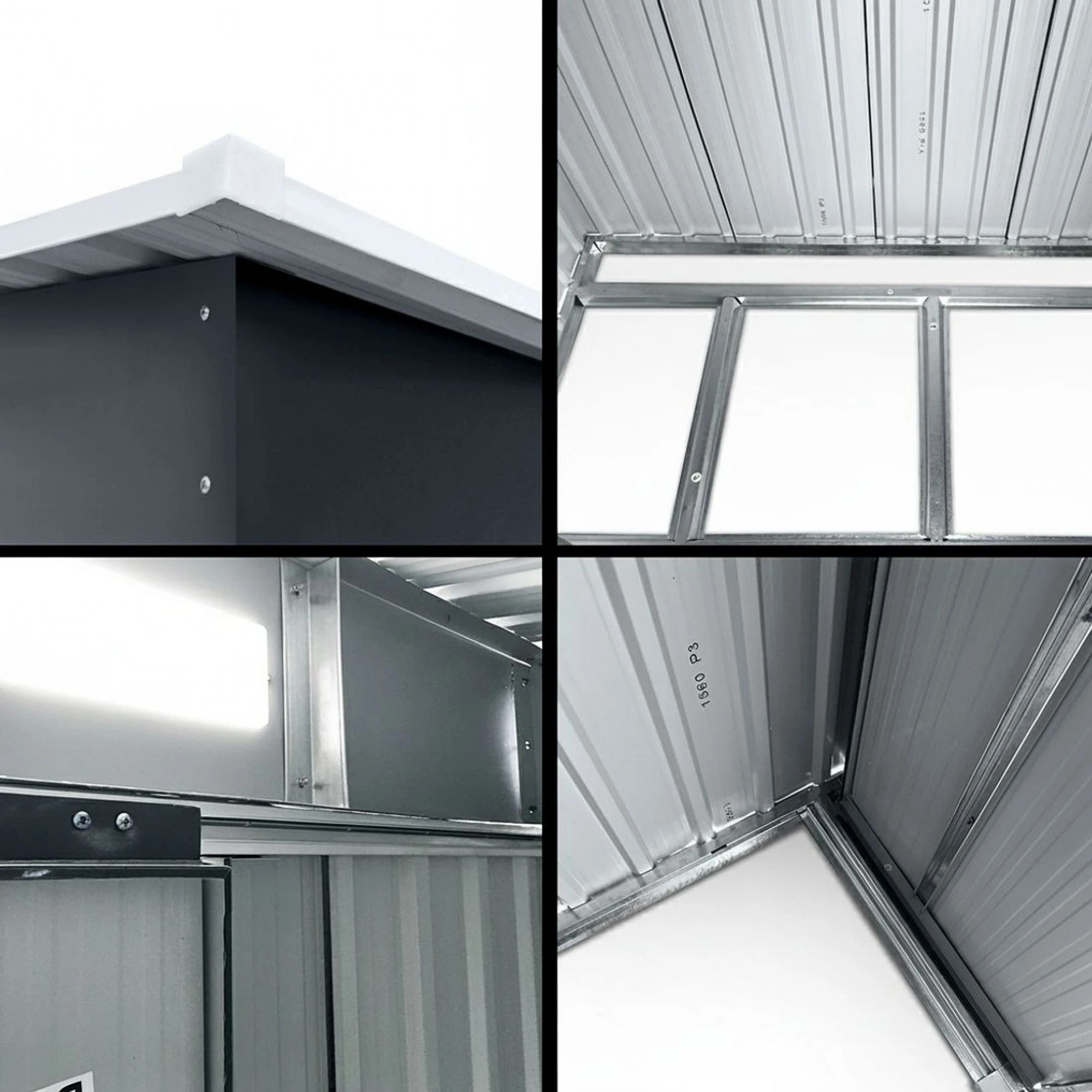 7 Giantz Garden Shed Metal Base Sheds Outdoor Storage Tool Workshop Sliding Door - Grey, 7 of 8