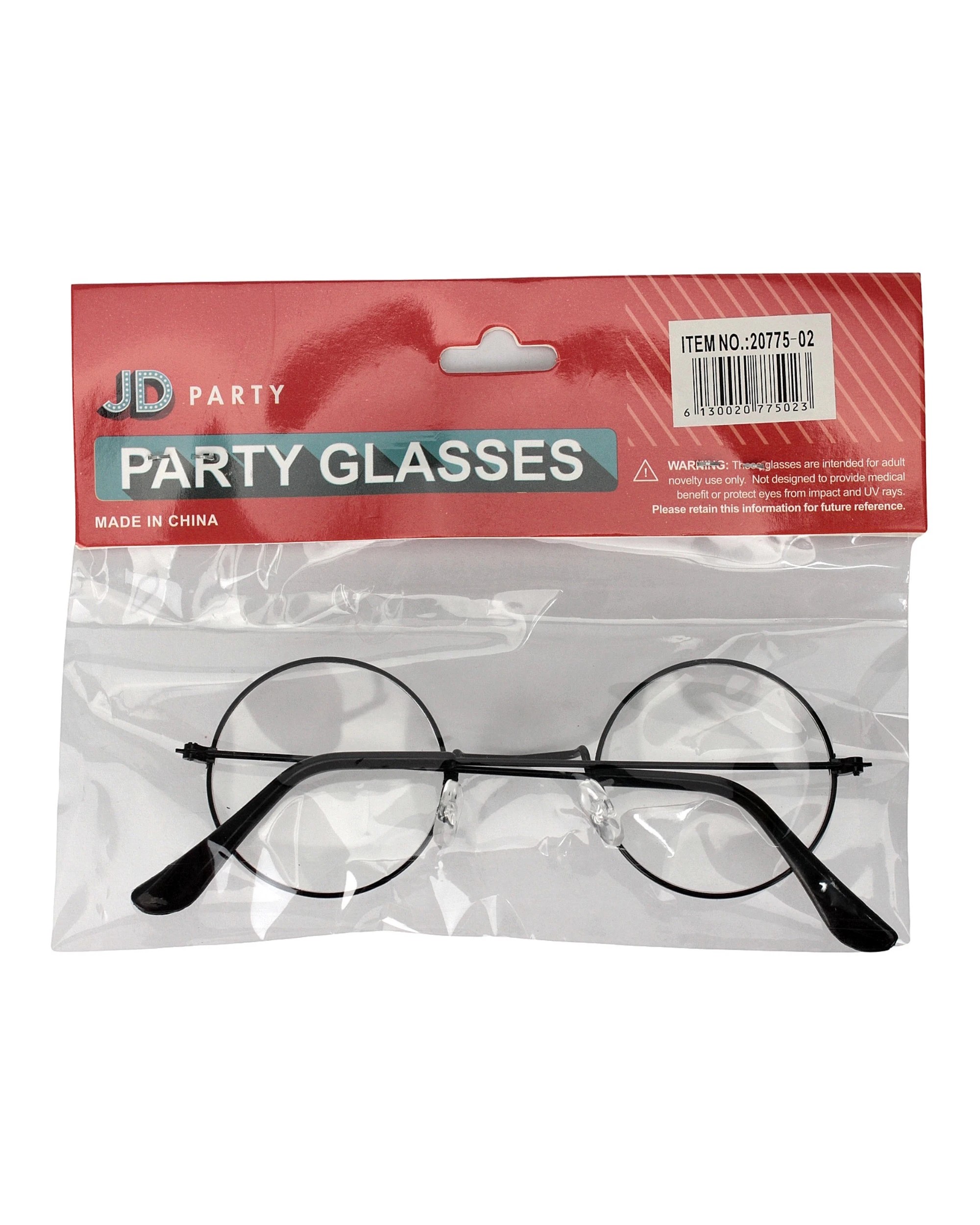 4 JD Party Kids Clear Round Glasses - One Size - Black, 4 of 4