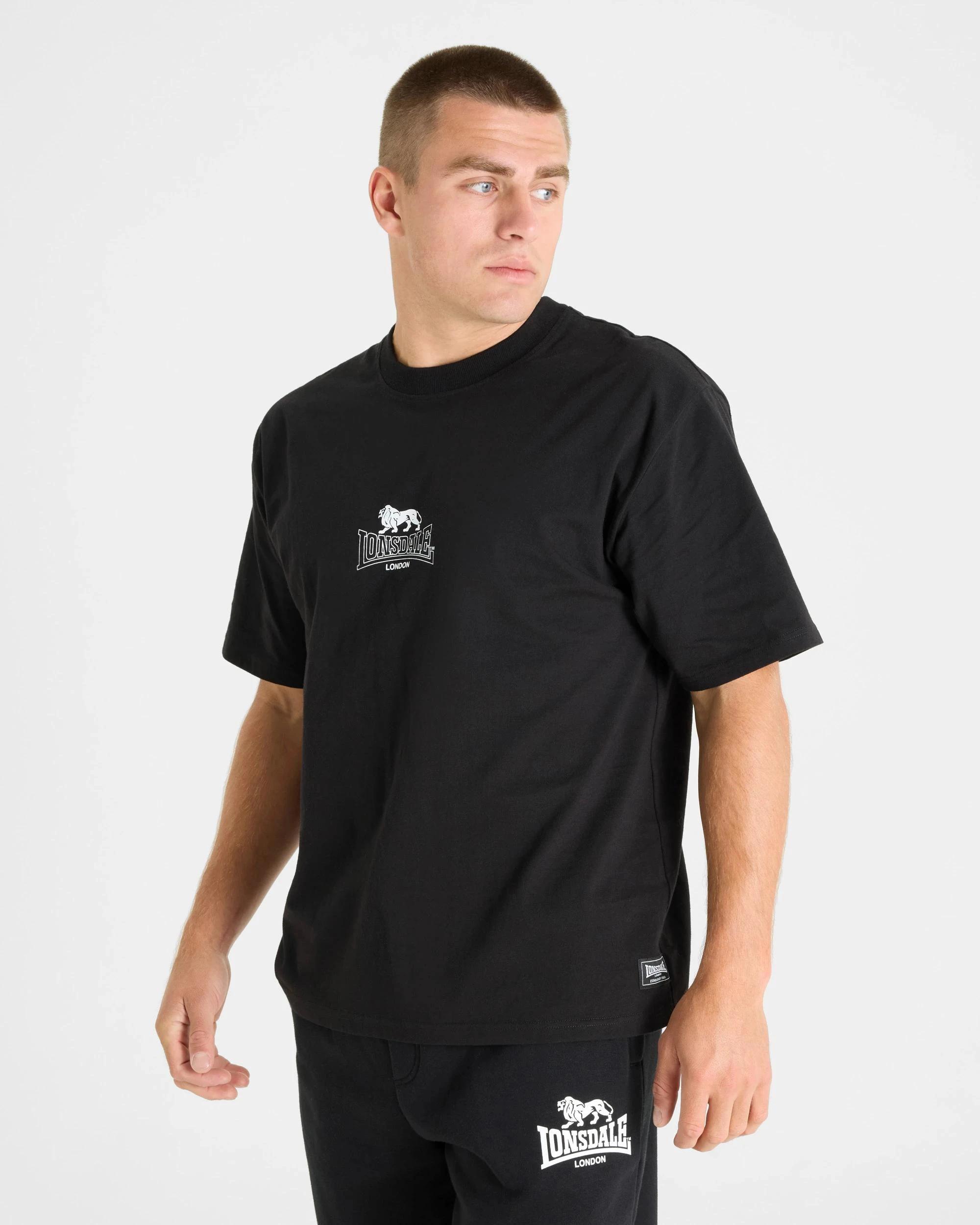 2 Lonsdale London Varsity Short Sleeve T-Shirt BLACK, 2 of 5