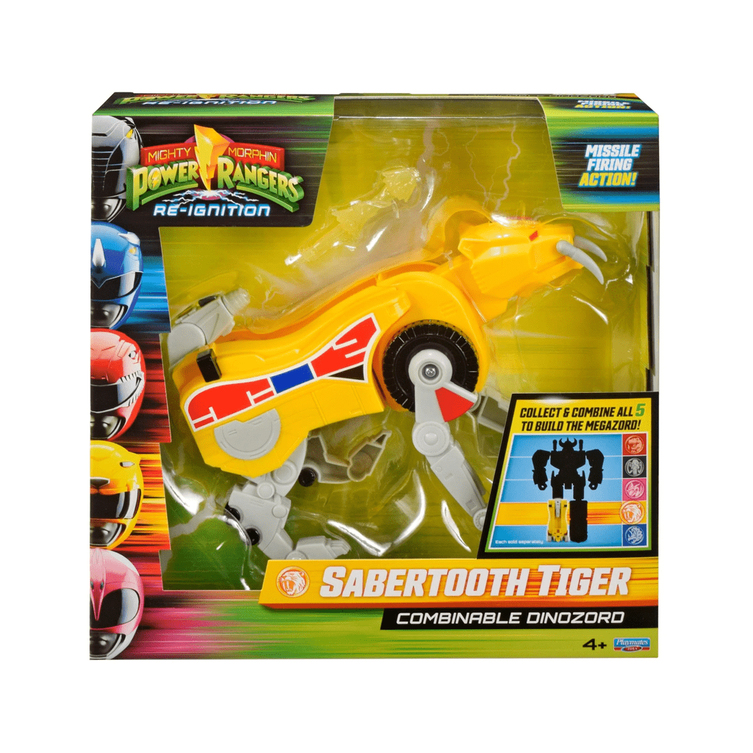 1 Playmates Toys Limited Mighty Morphin Power Rangers Re-Ignition Combinable Dinozord Sabertooth Tiger Toy, 1 of 10